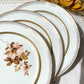 Petites assiettes en porcelaine OLYMPIA motif fleuris et dorure