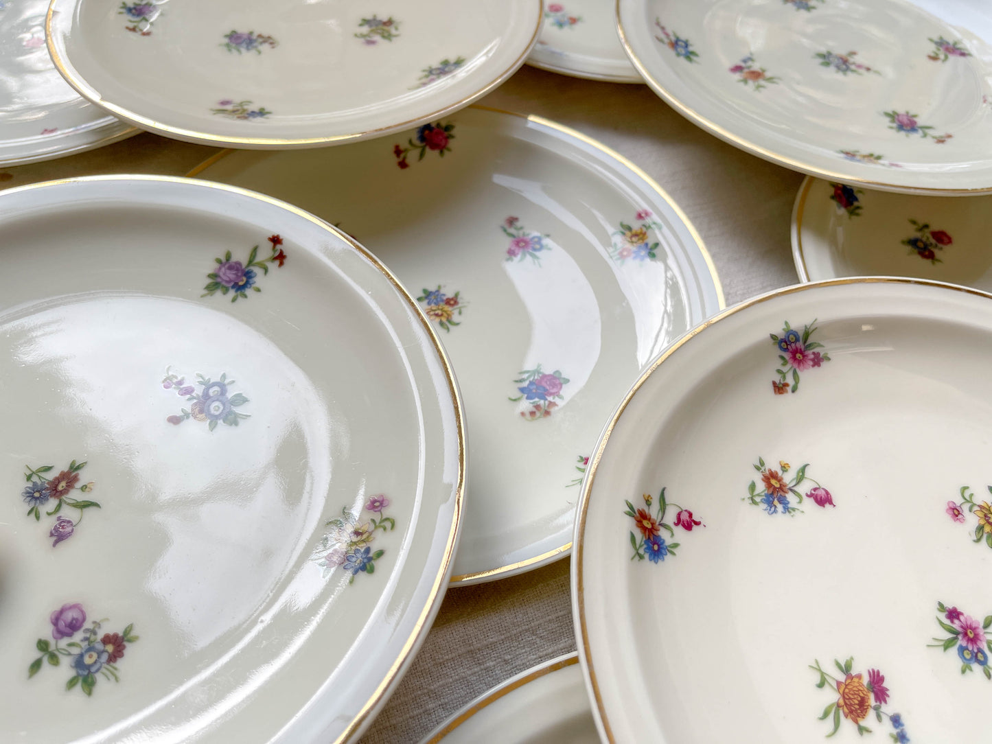 Set of 10 Vintage Small Porcelain Plates with Floral Design – Limoges Haviland