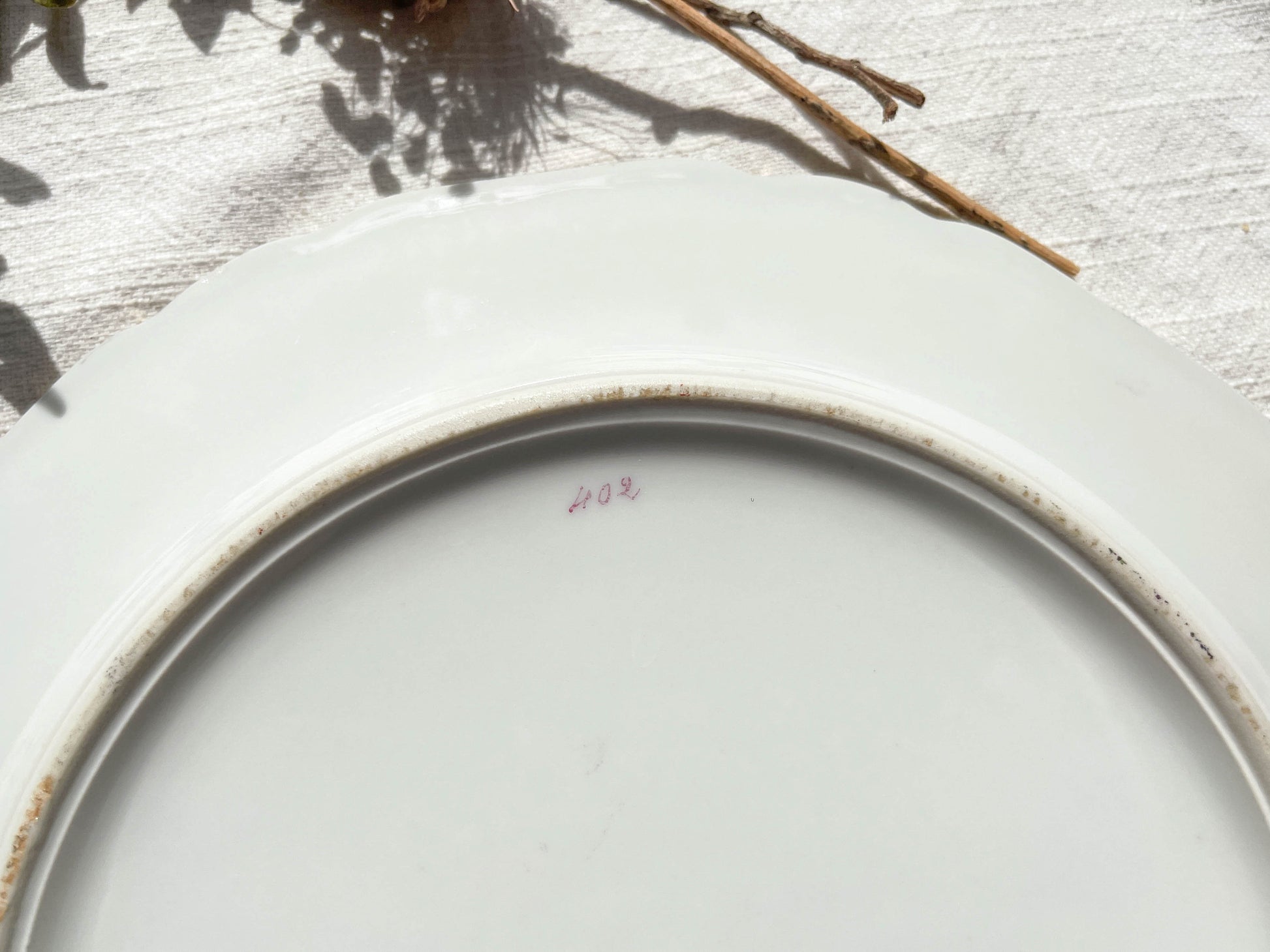 Plat à gâteau vintage en porcelaine de Limoges Berry motif oiseau de paradis