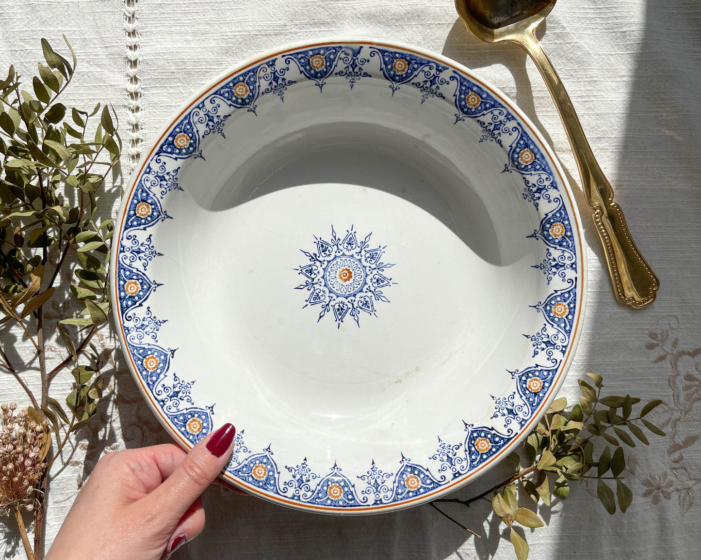 Plat creux vintage Terre de fer St Amand modèle "6014" Made in France