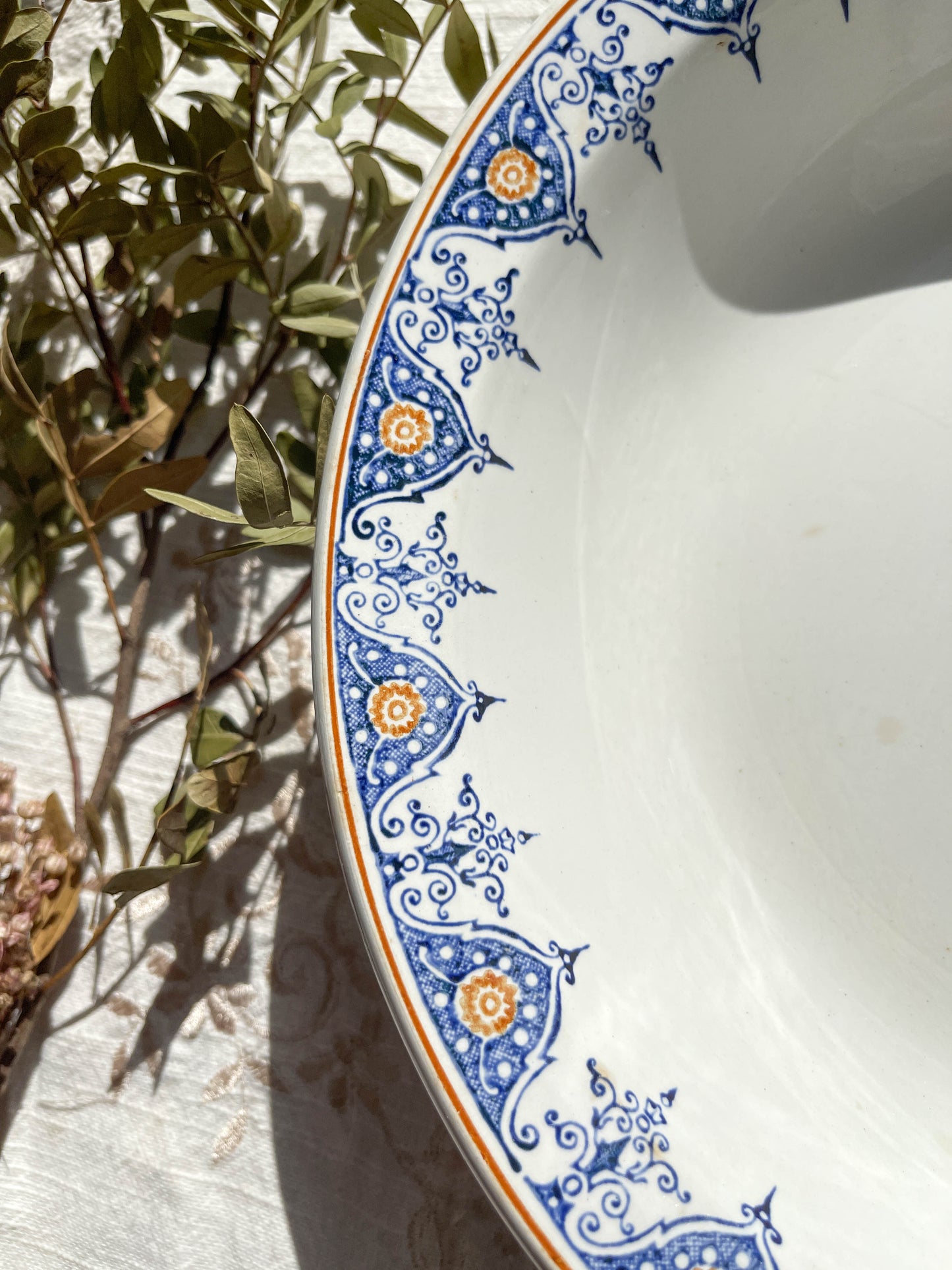 Plat creux vintage Terre de fer St Amand modèle "6014" Made in France