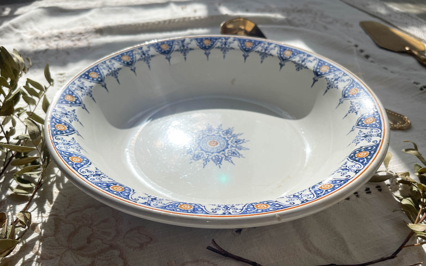 Plat creux vintage Terre de fer St Amand modèle "6014" Made in France