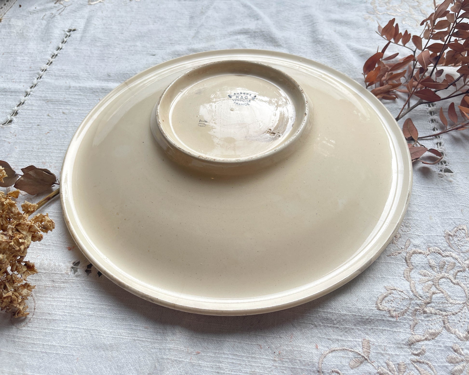 Plat creux vintage LUNEVILLE modèle "Aurore" Made in France