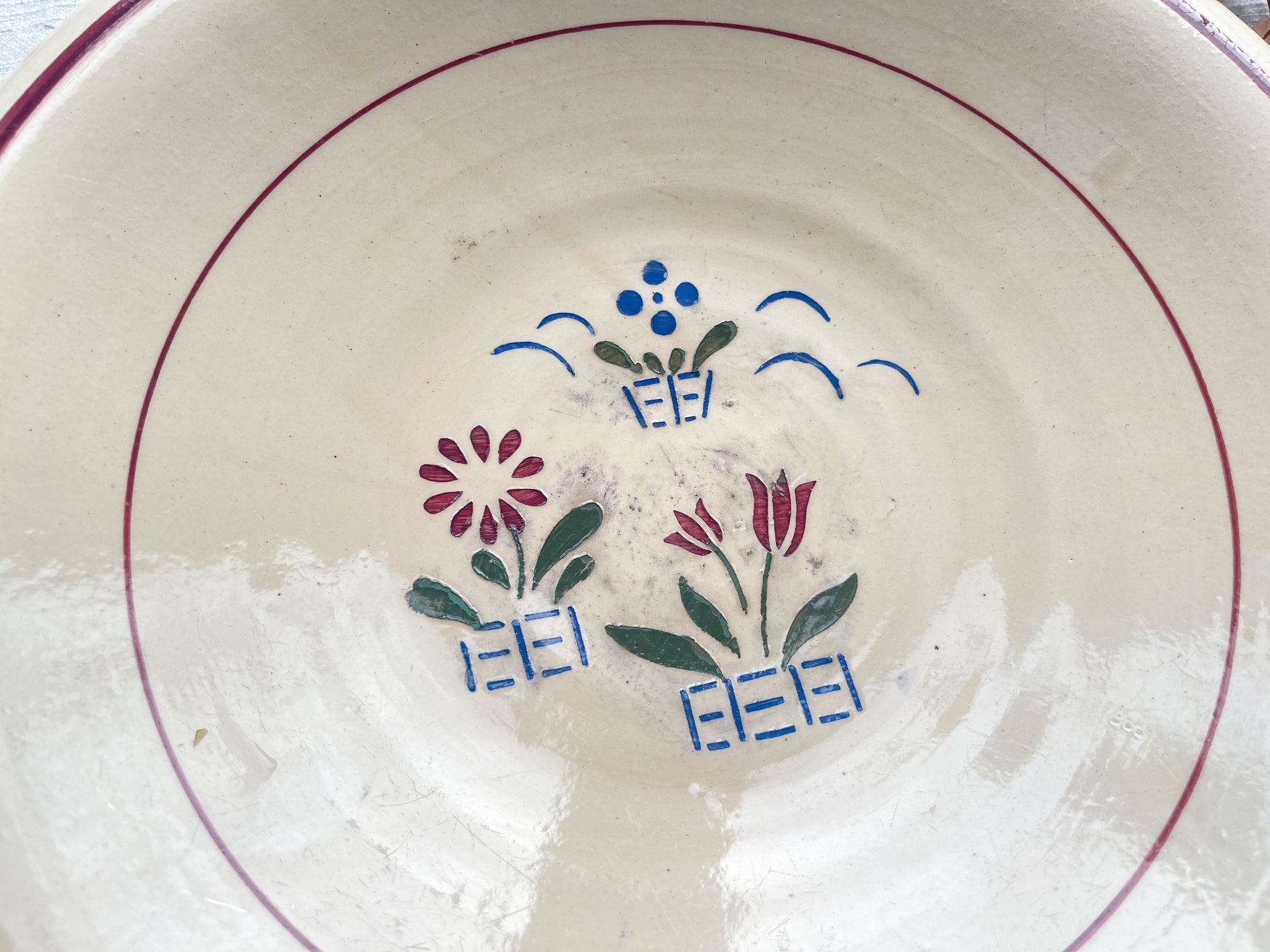 Plat creux vintage LUNEVILLE modèle "Aurore" Made in France
