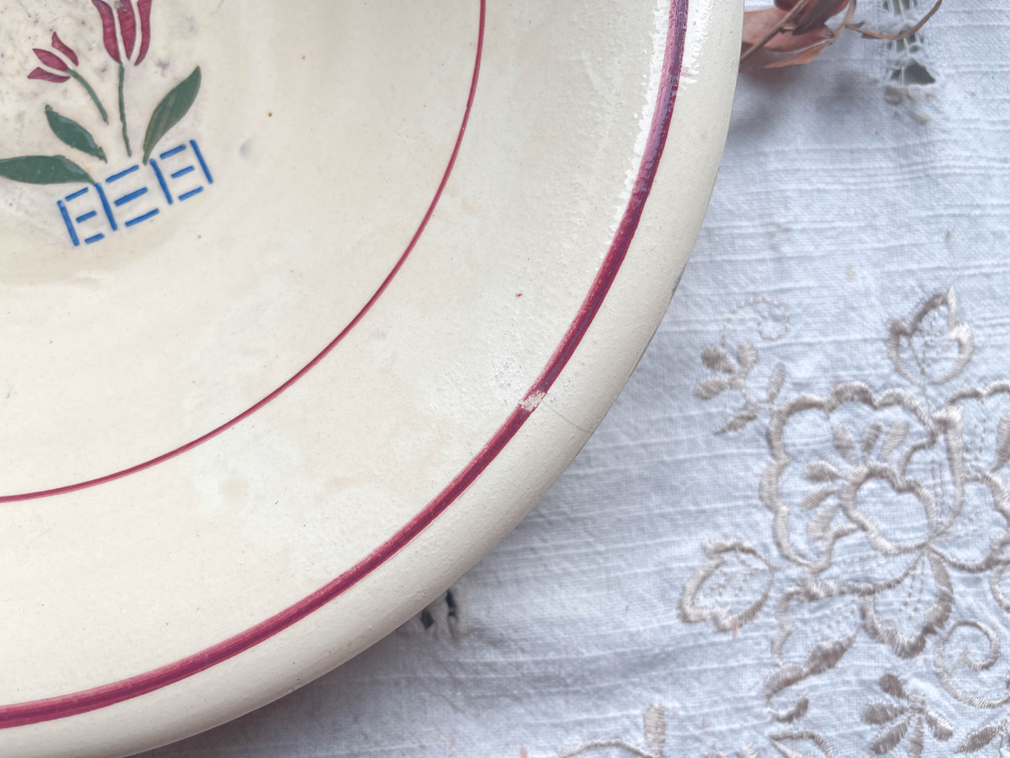 Plat creux vintage LUNEVILLE modèle "Aurore" Made in France