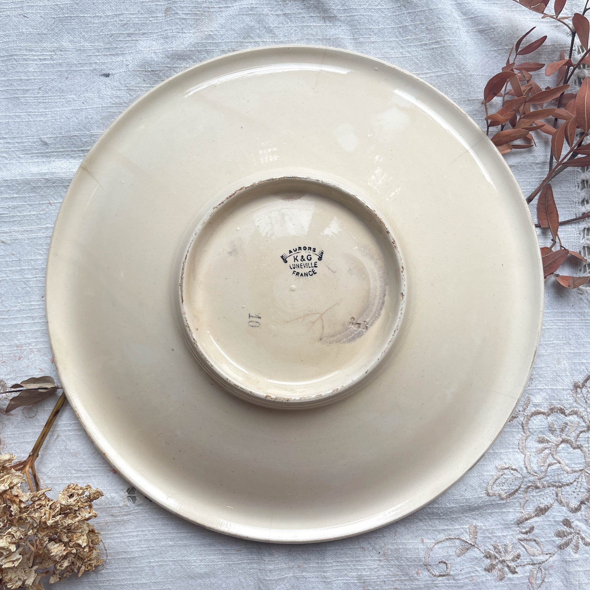 Plat creux vintage LUNEVILLE modèle "Aurore" Made in France