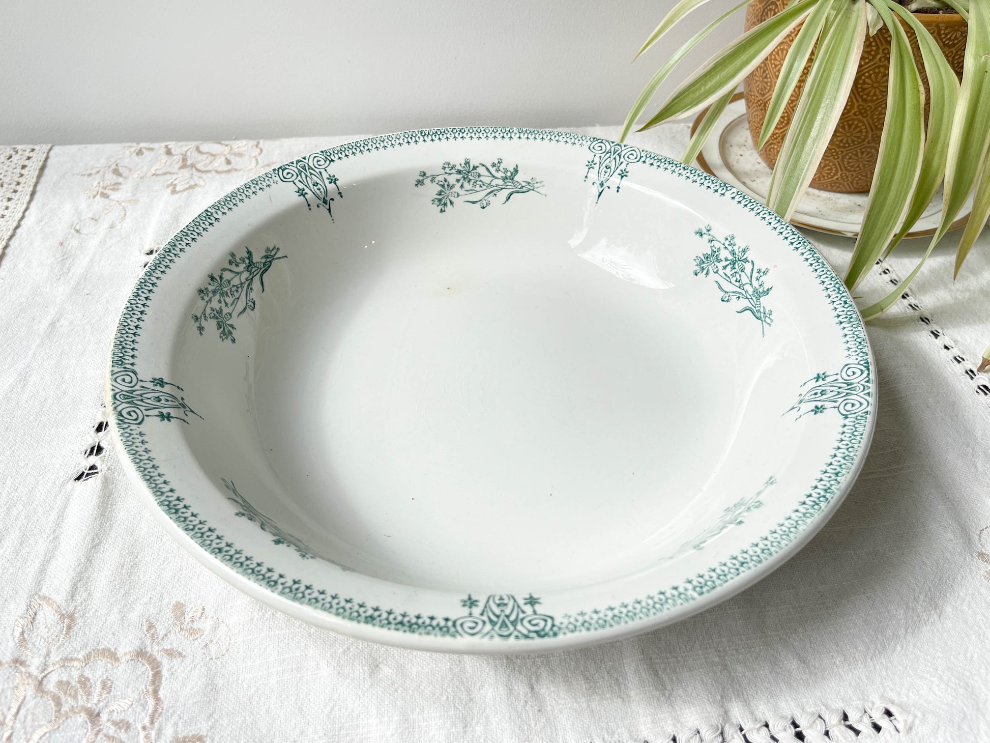 Plat creux vintage Terre de fer bleue ST AMAND 4003