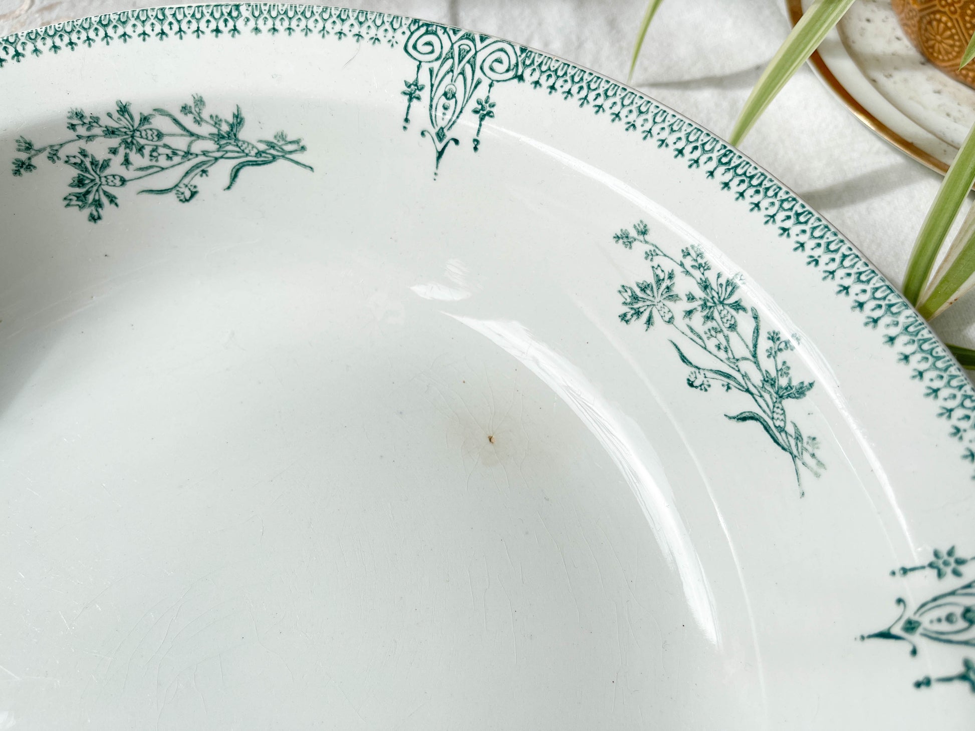 Plat creux vintage Terre de fer bleue ST AMAND 4003