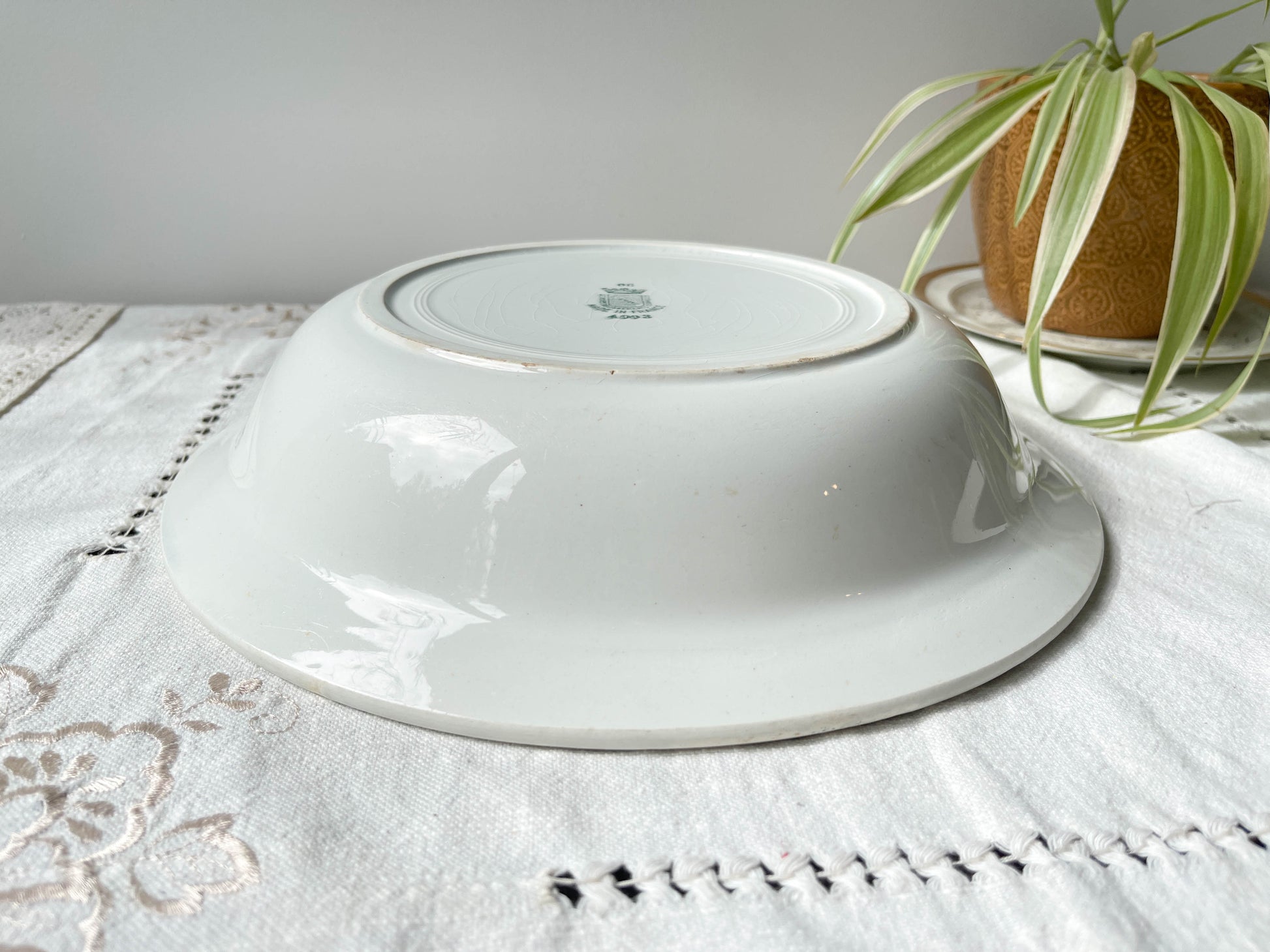 Plat creux vintage Terre de fer bleue ST AMAND 4003