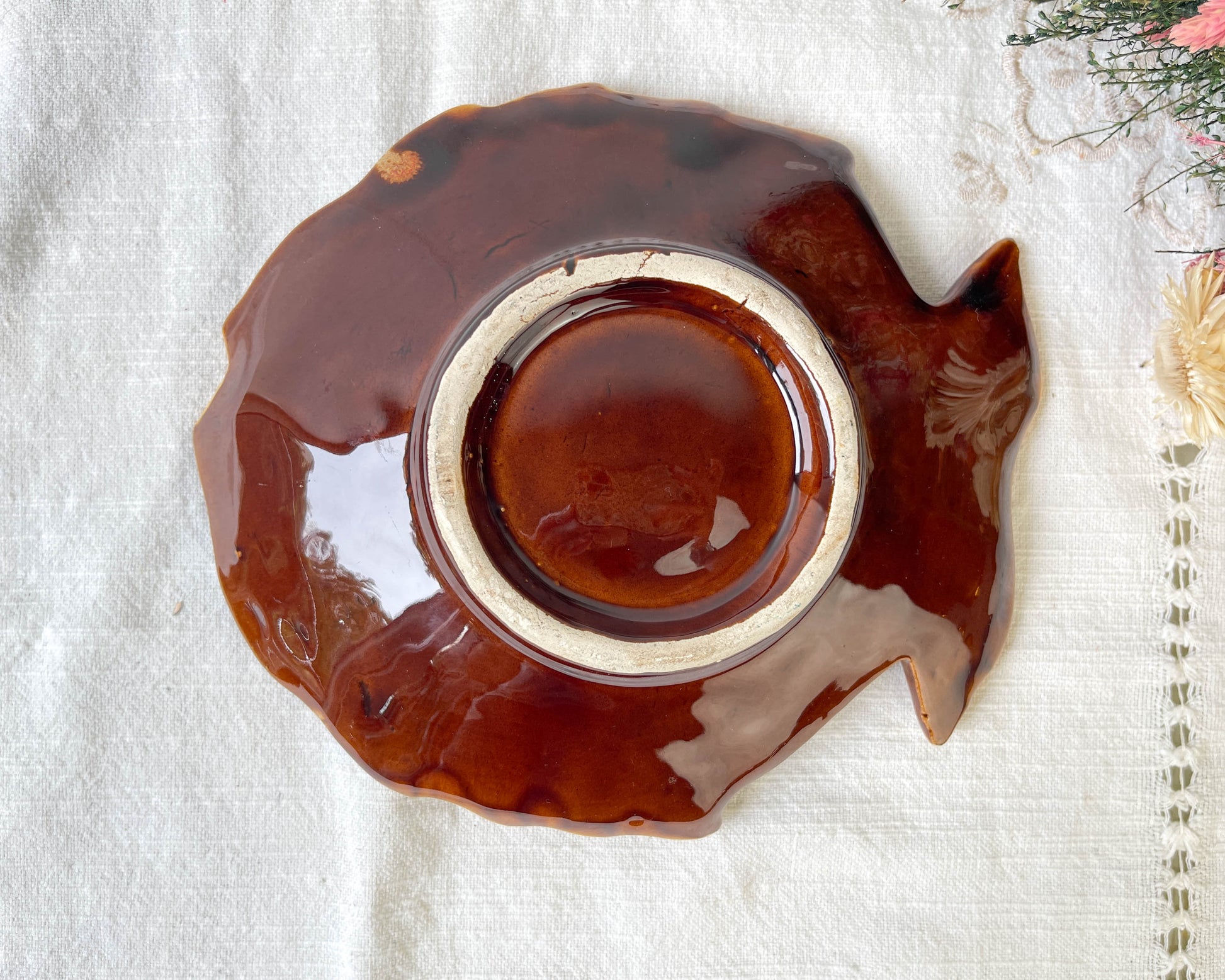 Petit plat vintage en céramique poisson VALLAURIS 1950/60