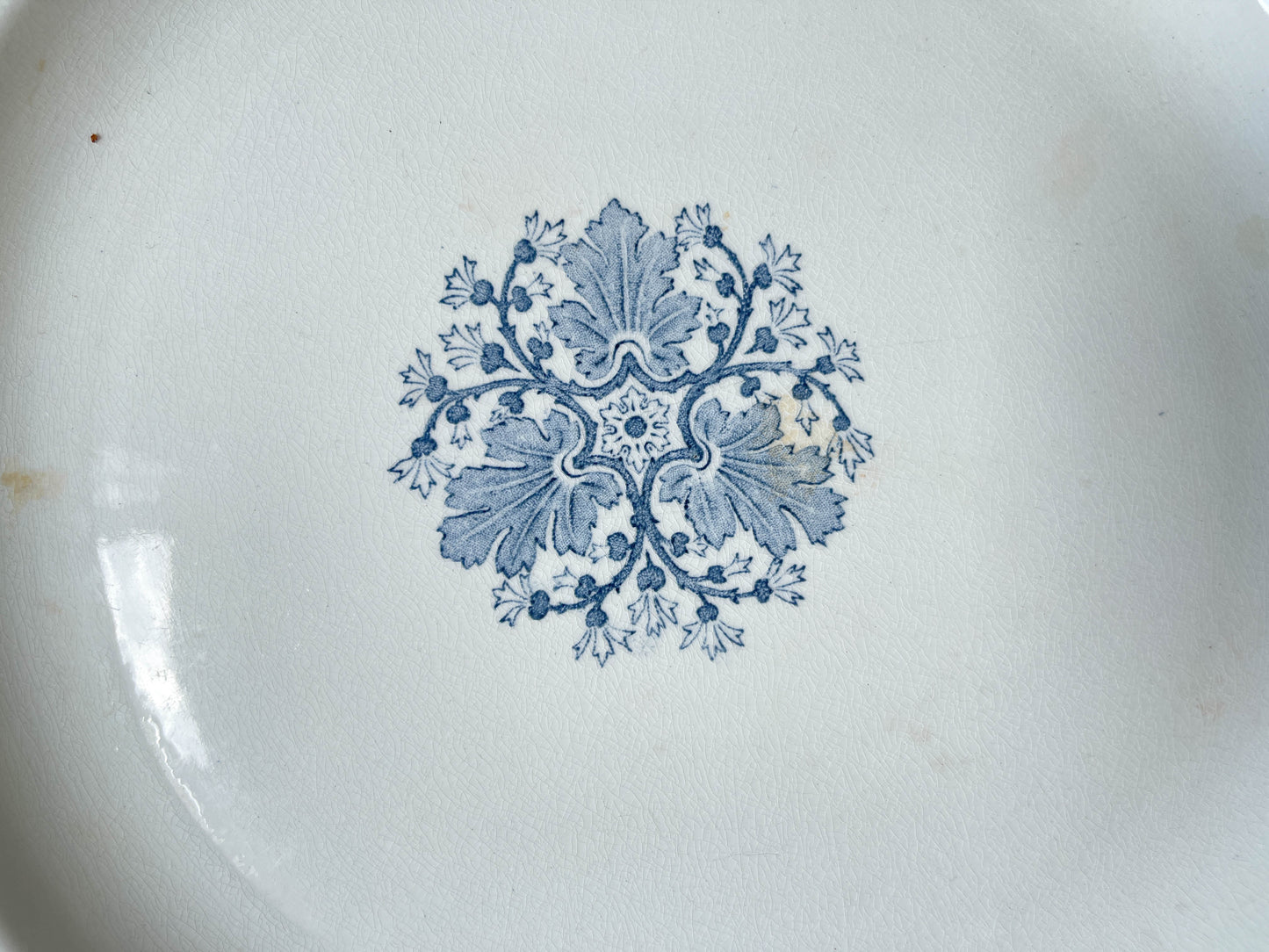 Plat rond vintage Terre de fer LUNEVILLE modèle "NINA" Made in France