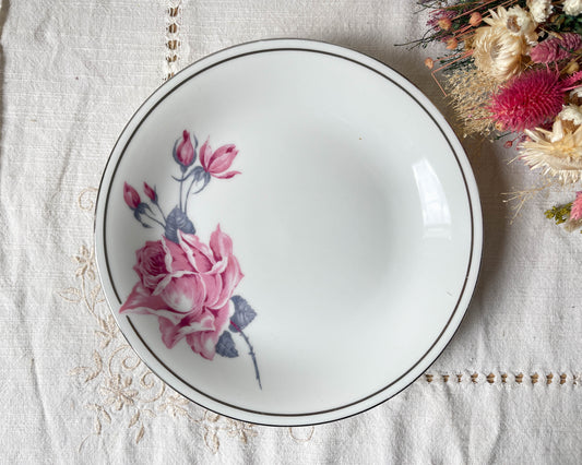 Présentoir à gâteau vintage Porcelaine Limoges motif fleuri