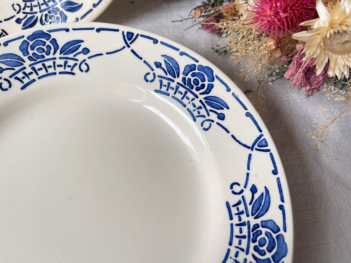 Plat piédouche vintage Terre de fer Choisy le Roi modèle Gorgette Made in France