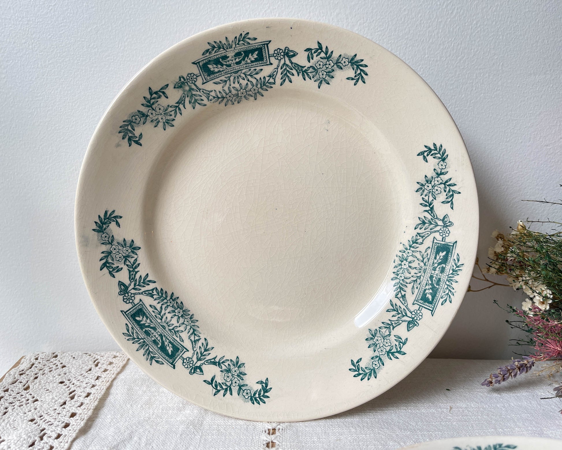 Plat piédouche vintage Terre de fer Longchamp modèle Lutèce Made in France