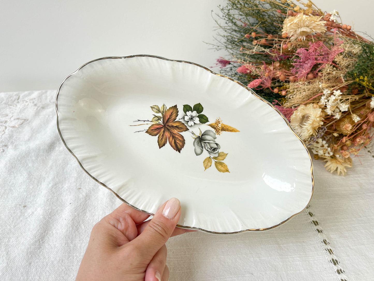 DIGOIN CHAMOI porcelain dish with floral pattern
