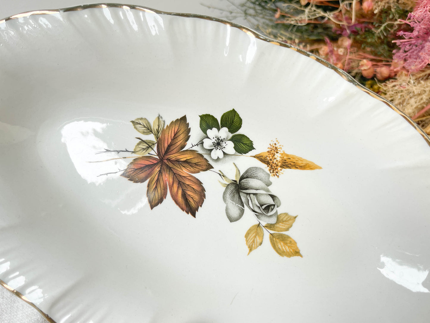 DIGOIN CHAMOI porcelain dish with floral pattern