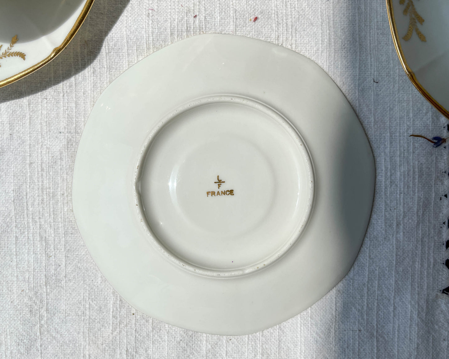 Service à thé/café vintage en porcelaine blanche doré LIMOGES