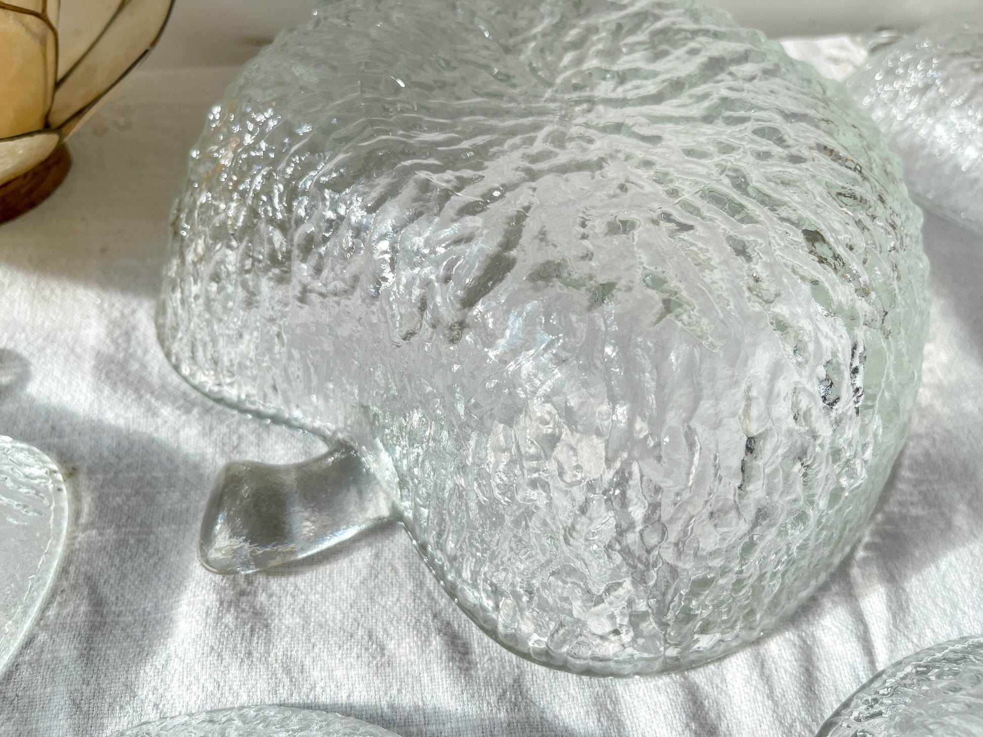 Service à dessert en verre vintage pomme – 1 saladier + 5 coupelles