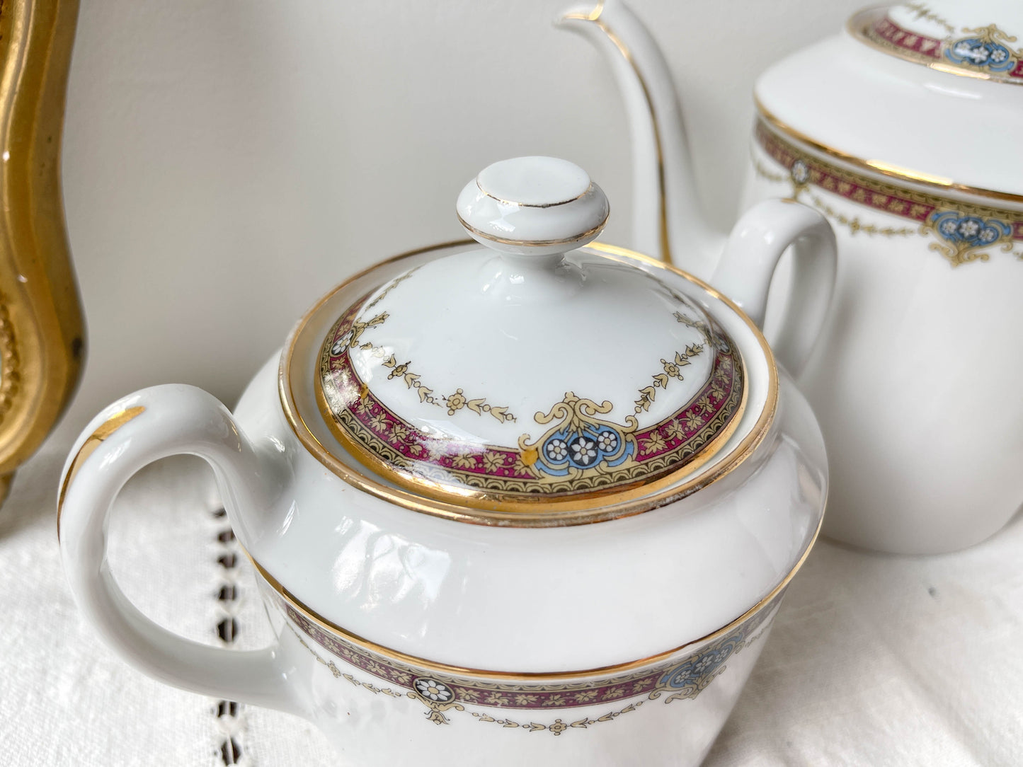 Service à thé café 2 personnes en porcelaine vintage UML France