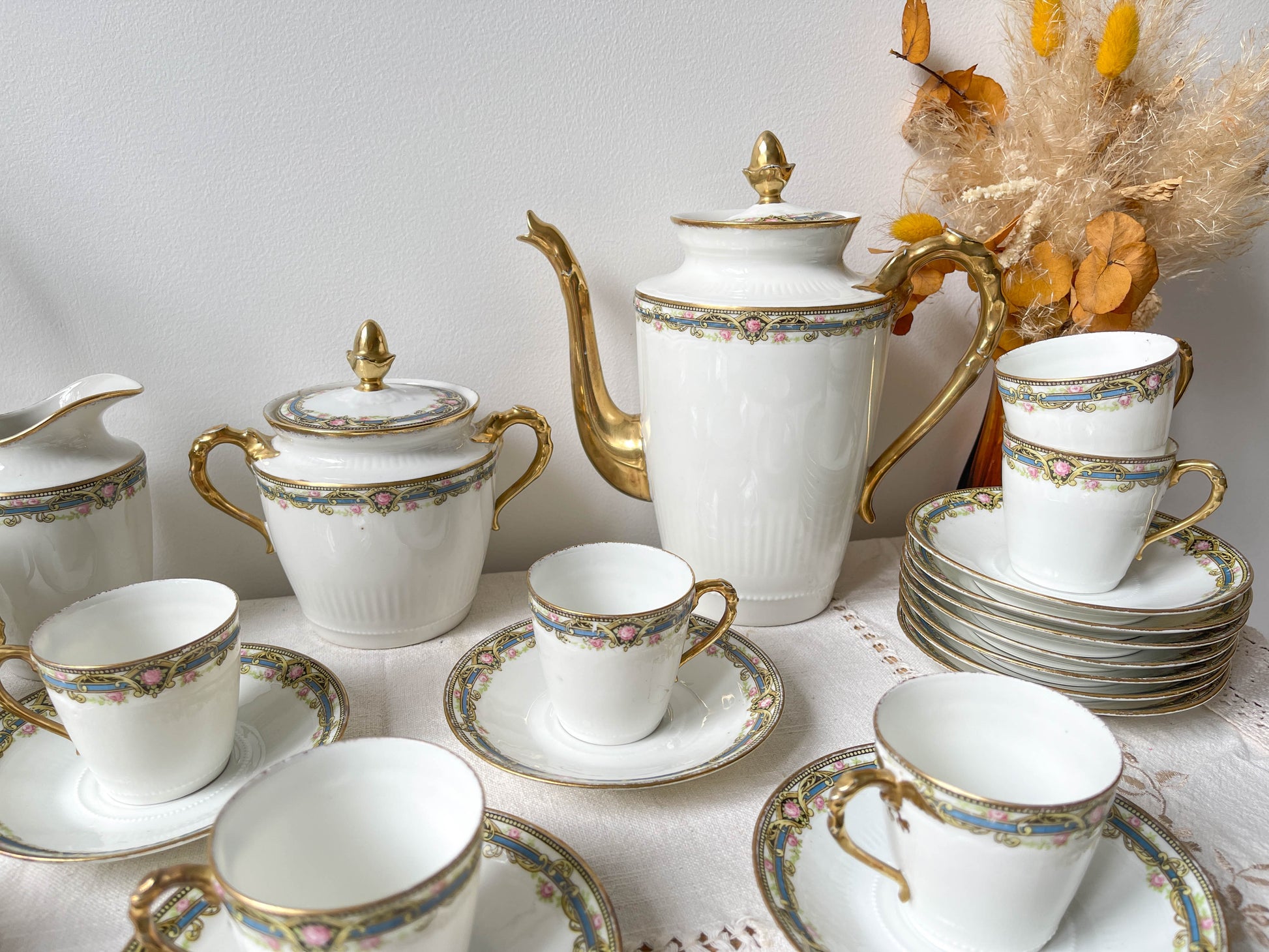 Service à thé et café 12 personnes Limoges Chabrol & Poirier - Porcelaine Française