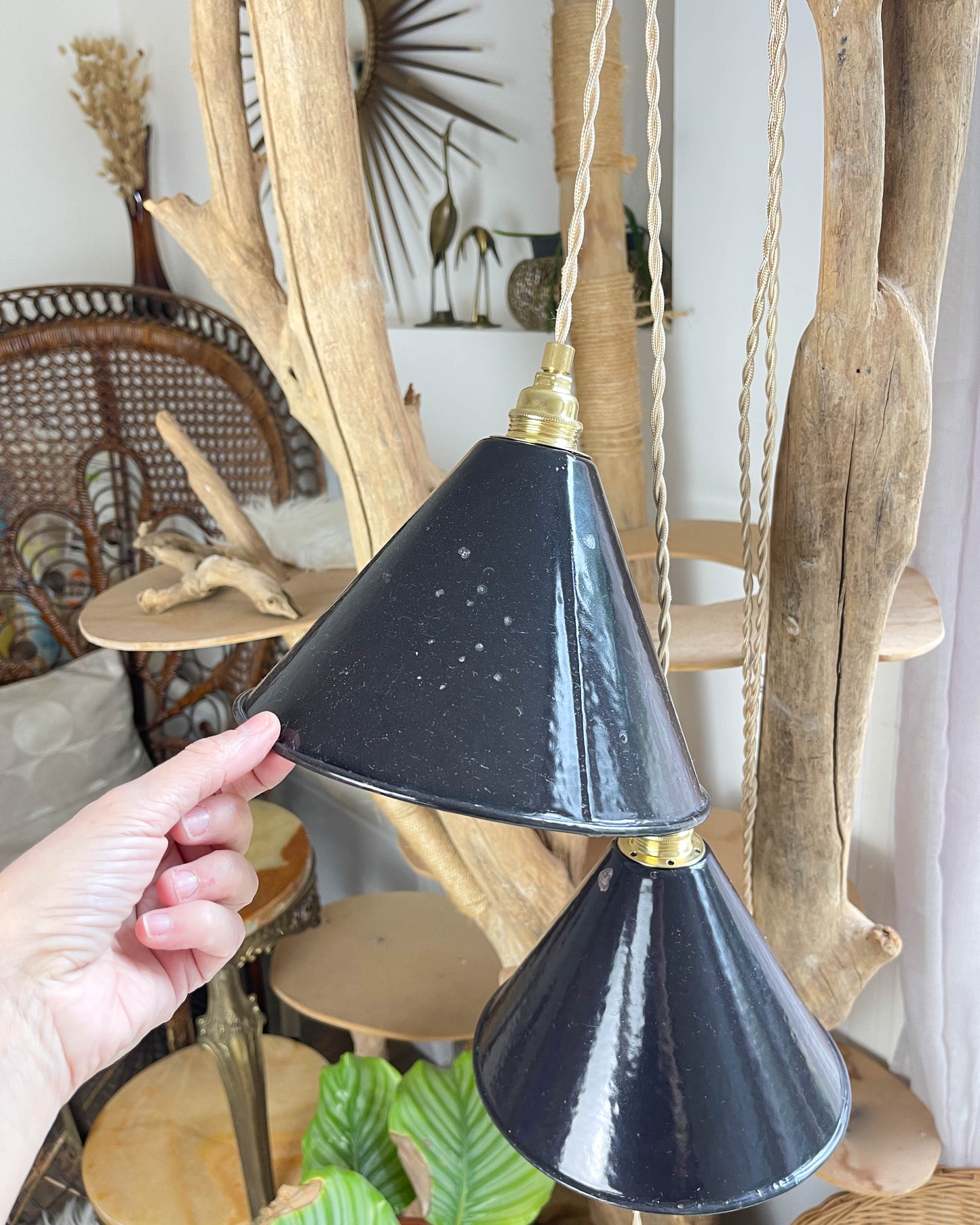 Baladeuse abat-jour vintage en tôle émaillée personnalisable