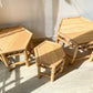 3 Tables basses gigognes Hexagonal en bambou vintage, 1970
