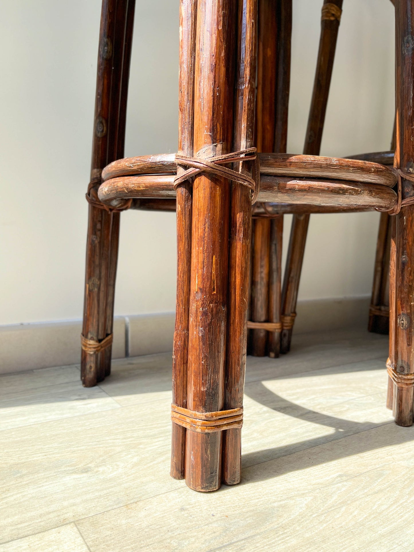 Tabourets de bar vintage en bois courbé, 1950