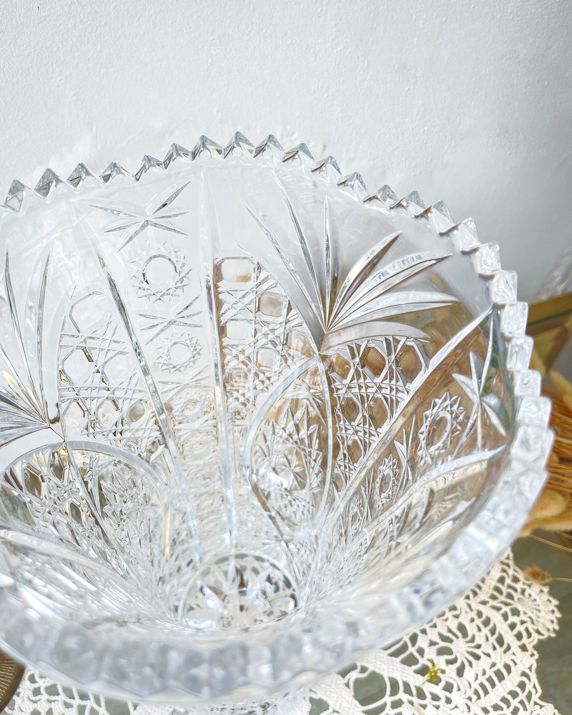 Vase Cristal d'Arques vintage motif ciselé