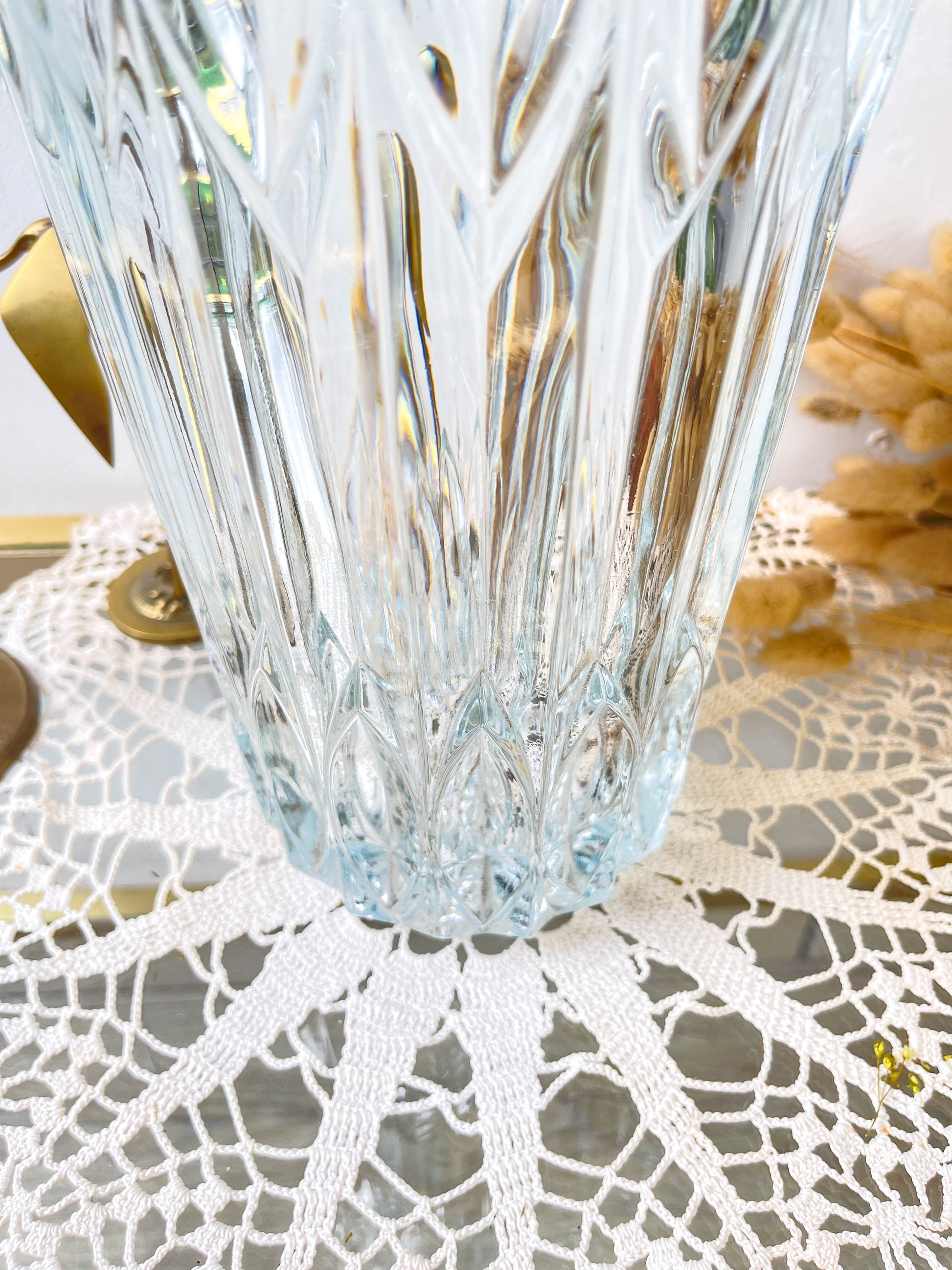 Vase en verre vintage style Art déco