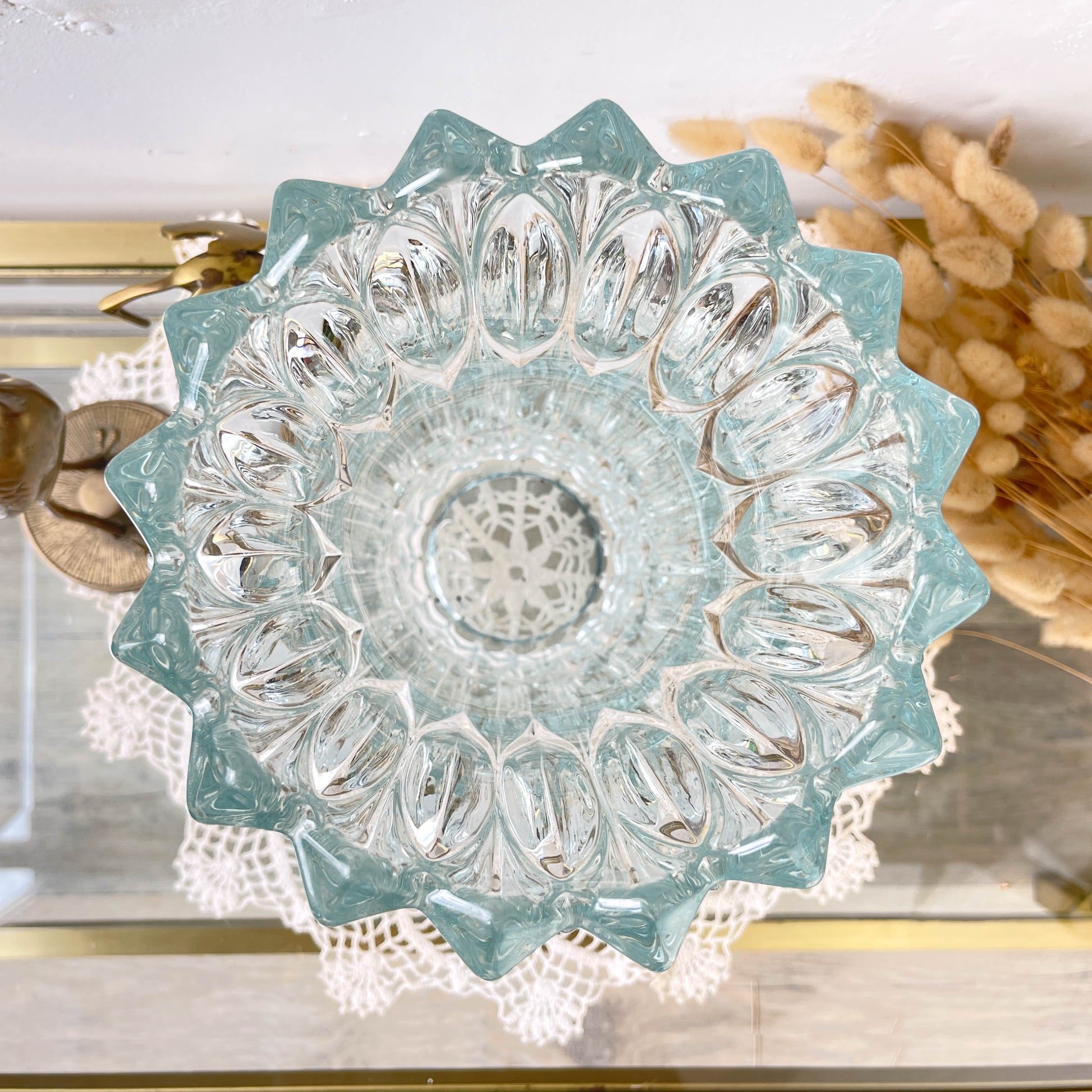 Vase en verre vintage style Art déco