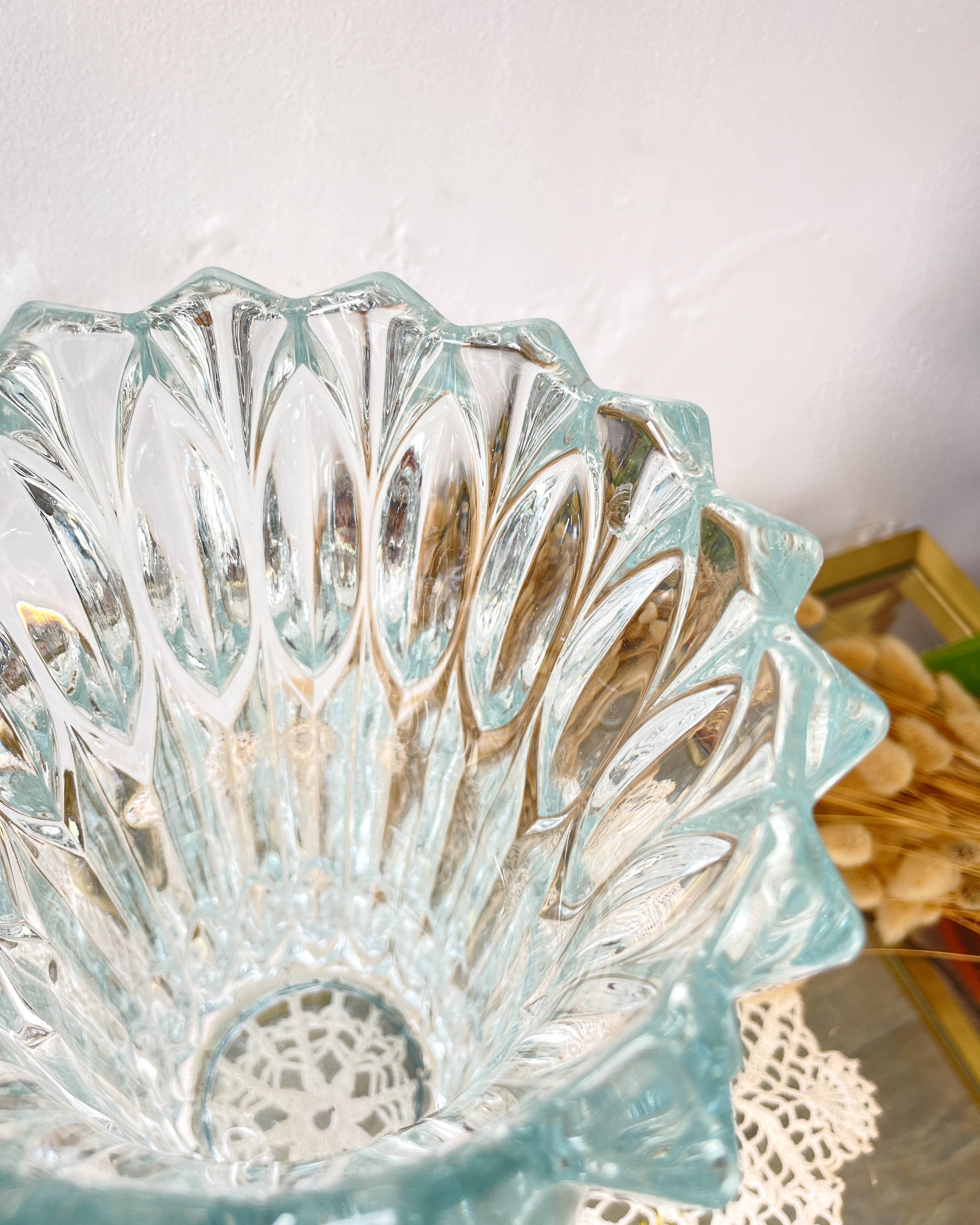 Vase en verre vintage style Art déco