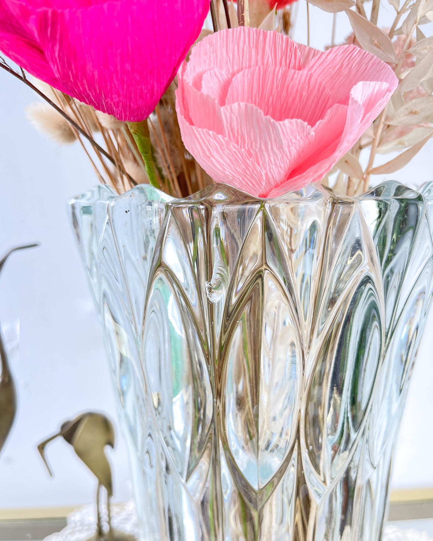 Vase en verre vintage style Art déco