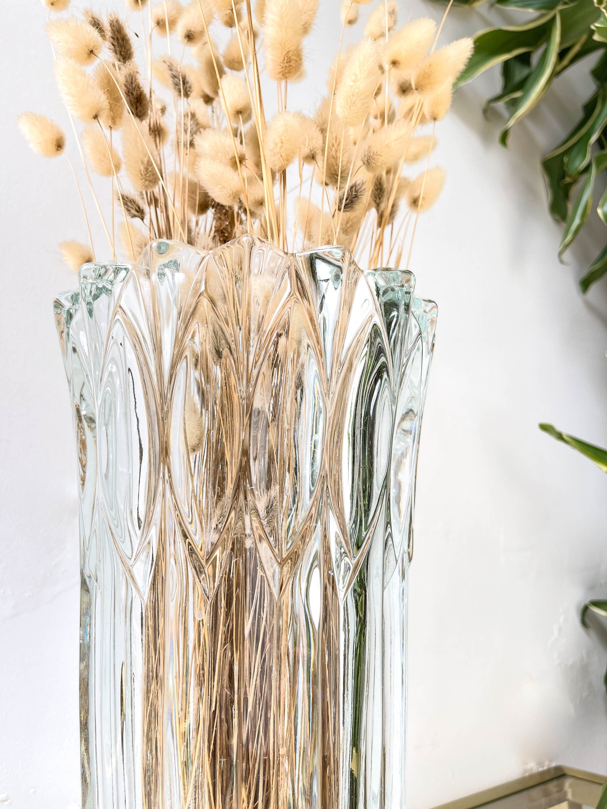 Vase en verre vintage style Art déco