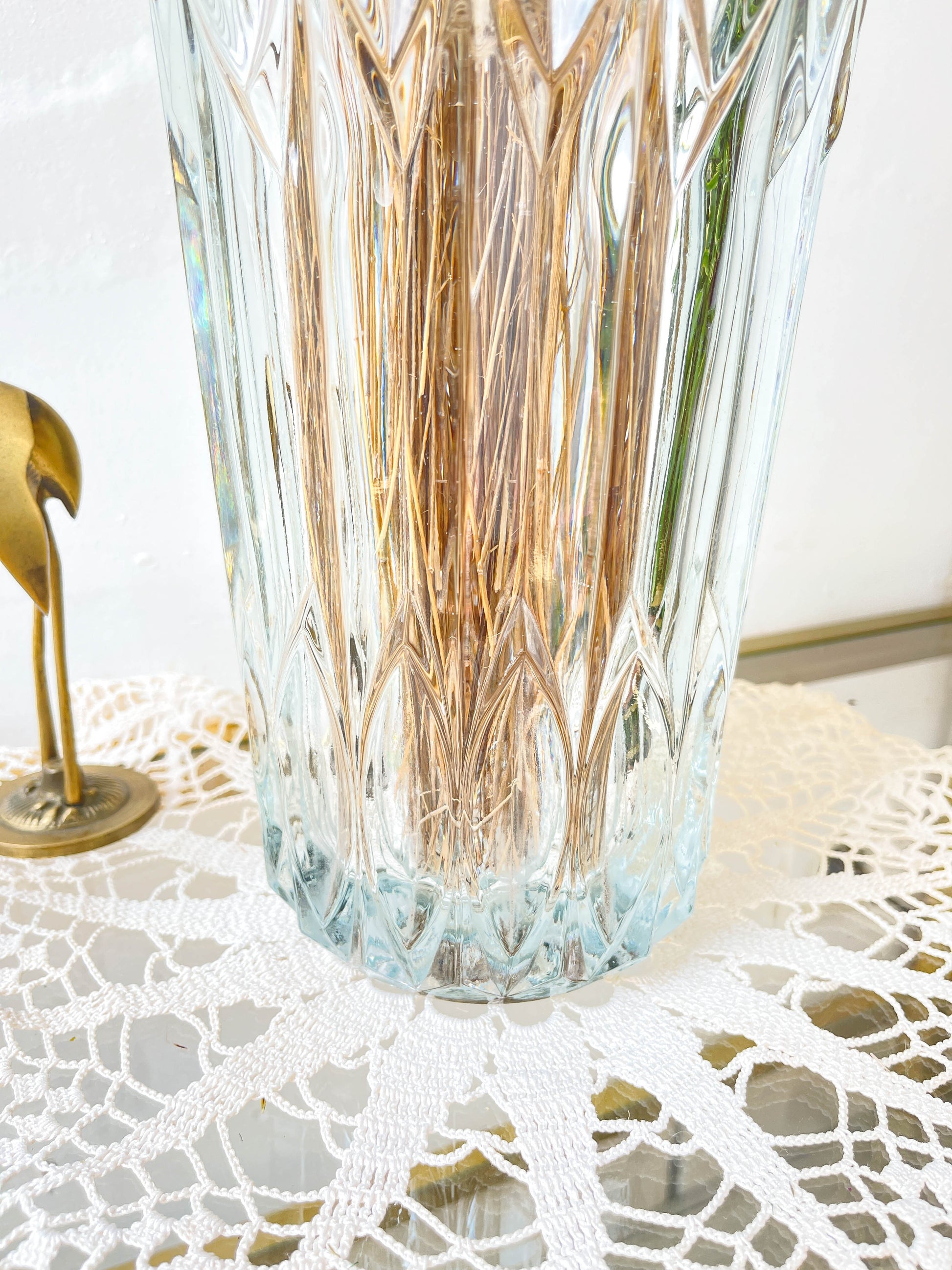 Vase en verre vintage style Art déco