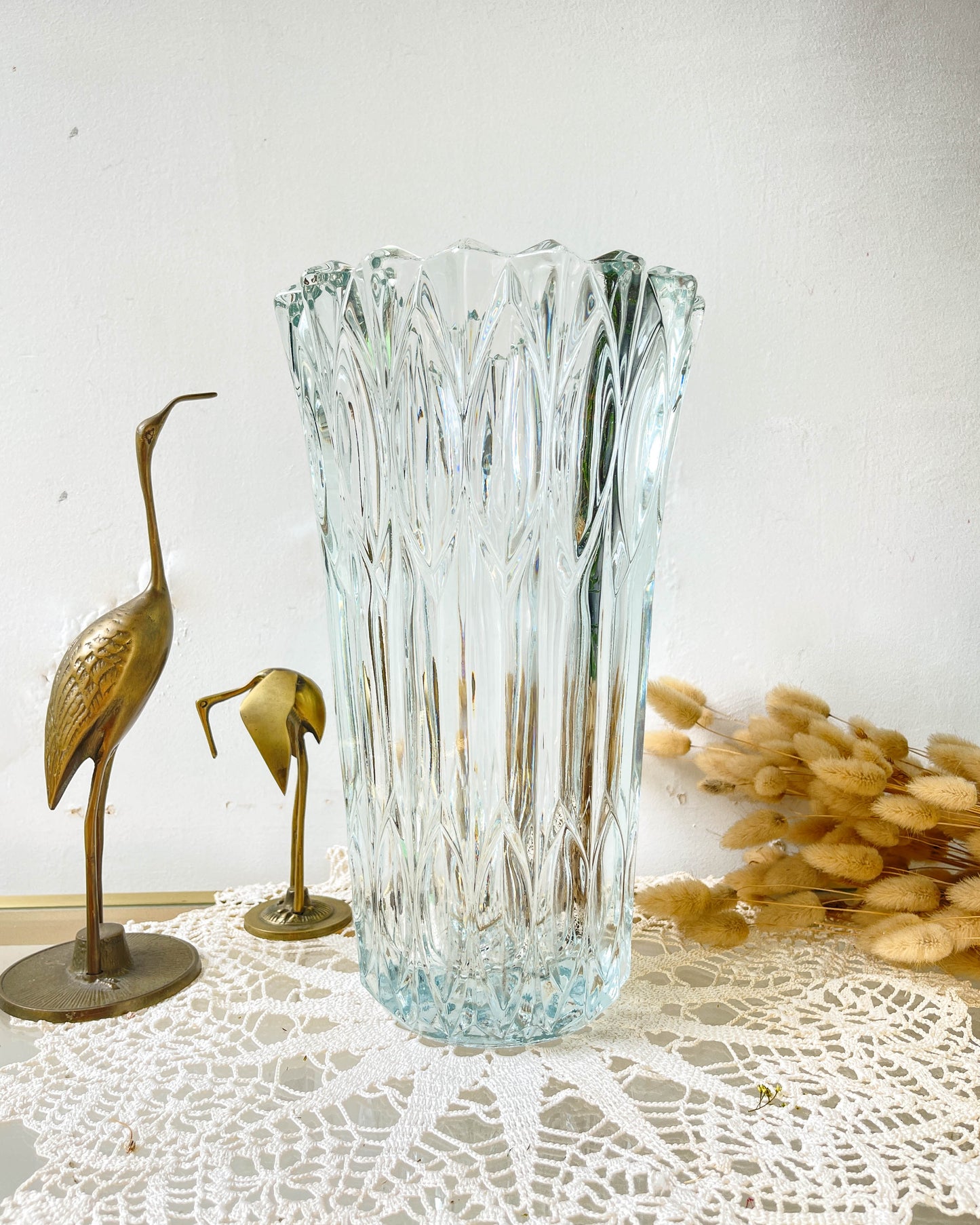 Vase en verre vintage style Art déco