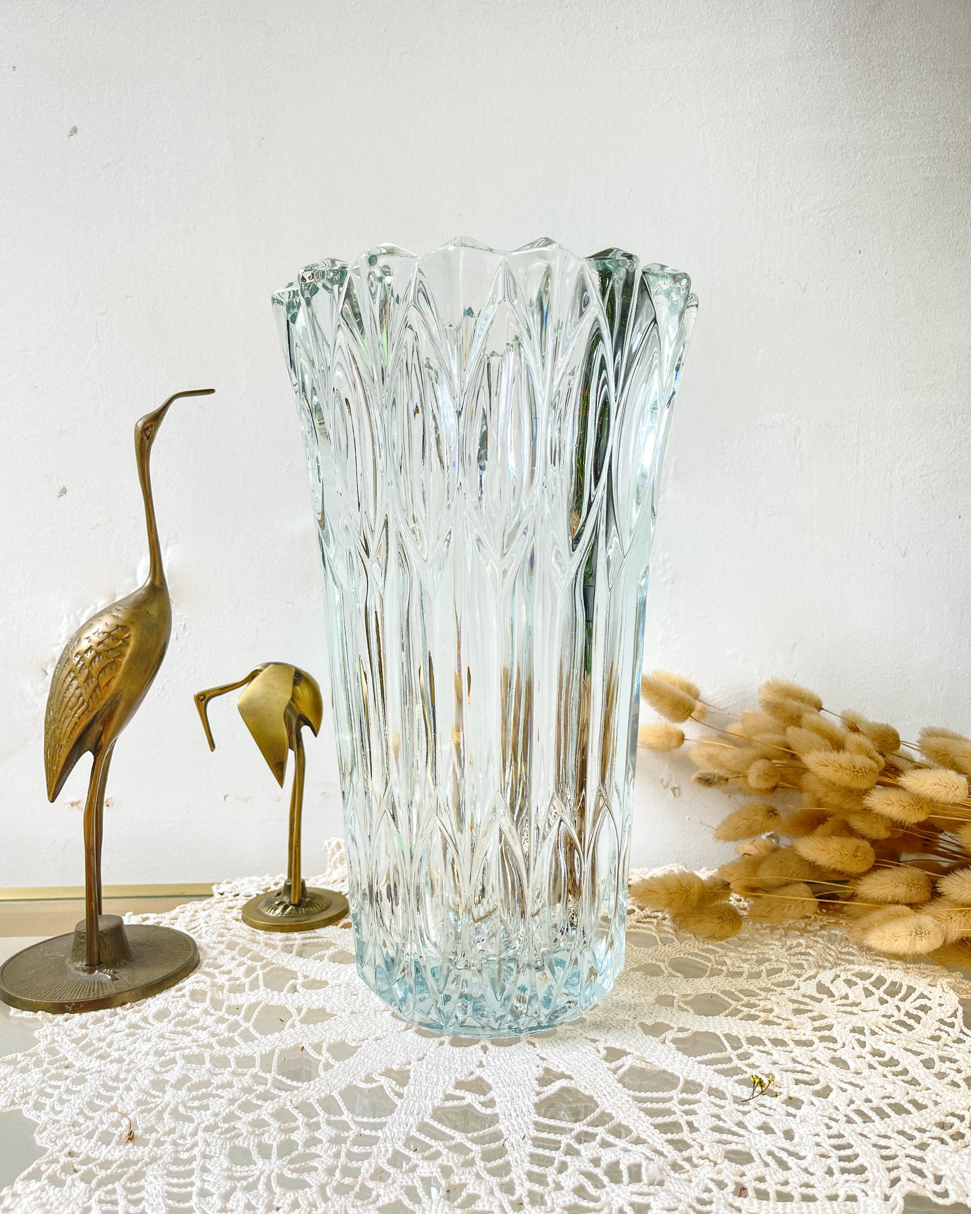 Vase en verre vintage style Art déco