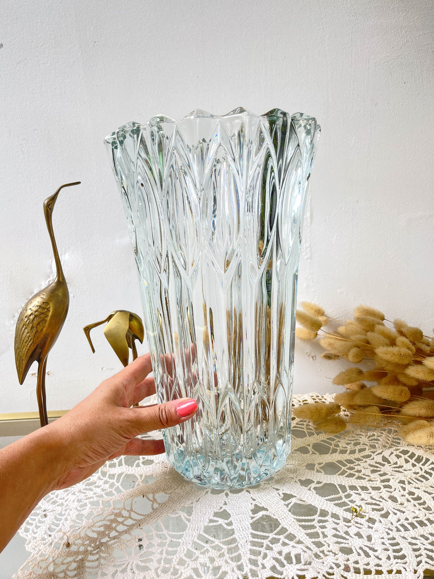 Vase en verre vintage style Art déco