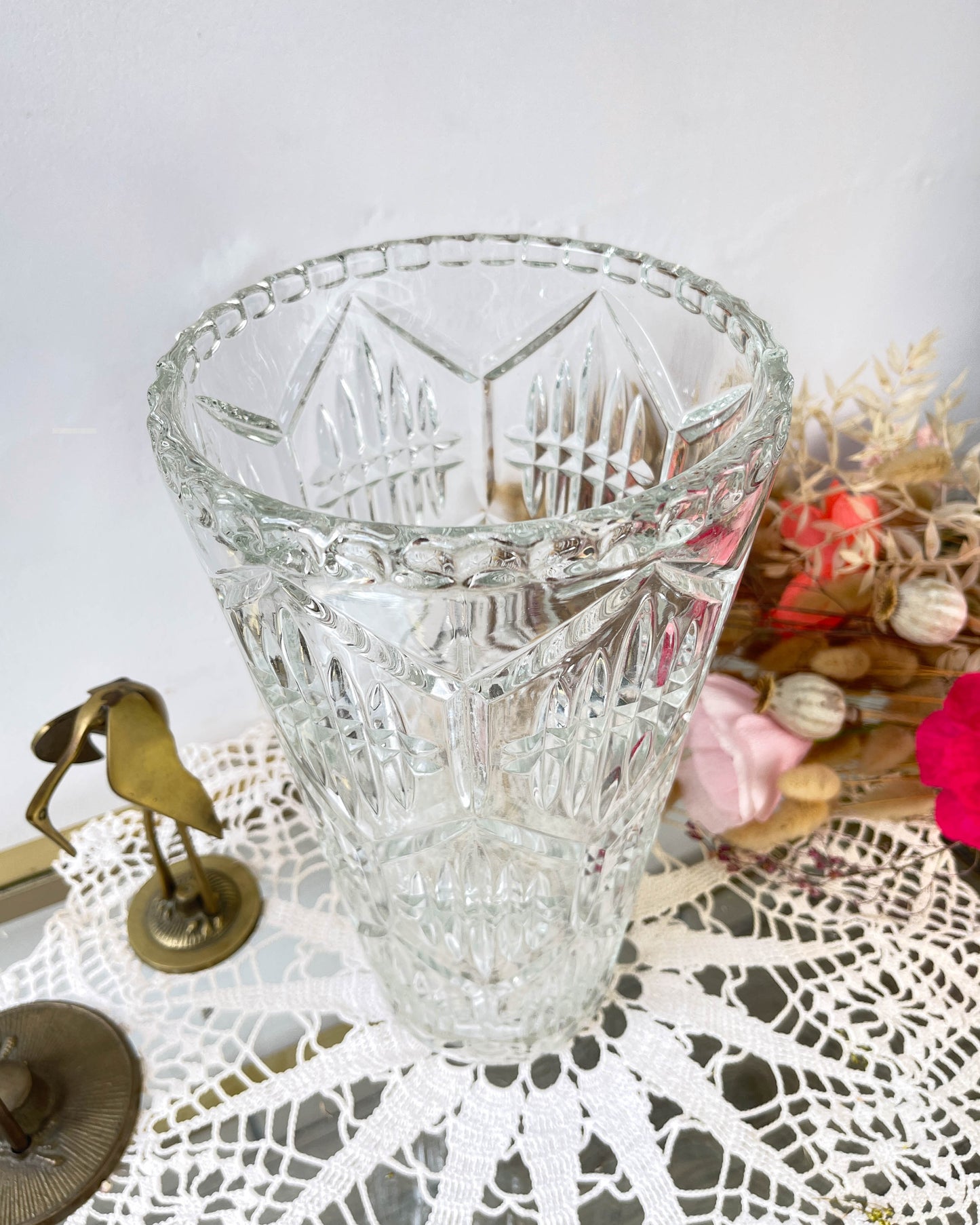 Vase en verre vintage style Art déco