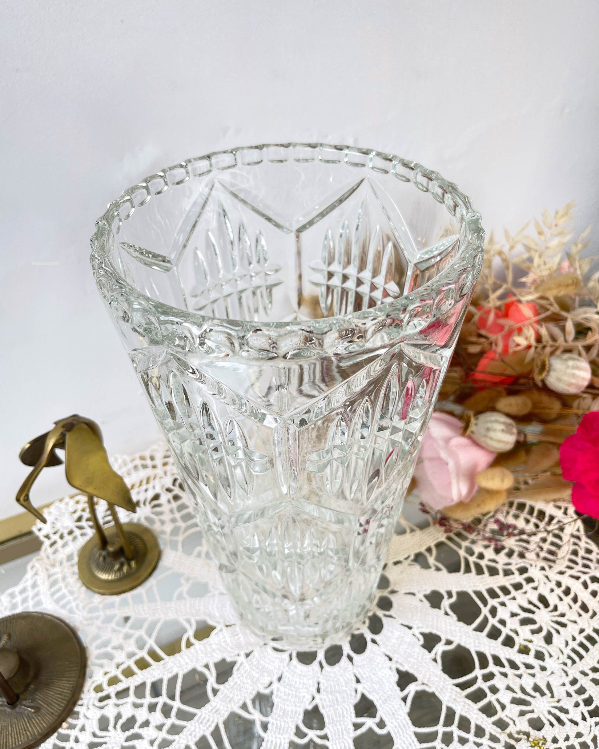 Vase en verre vintage style Art déco