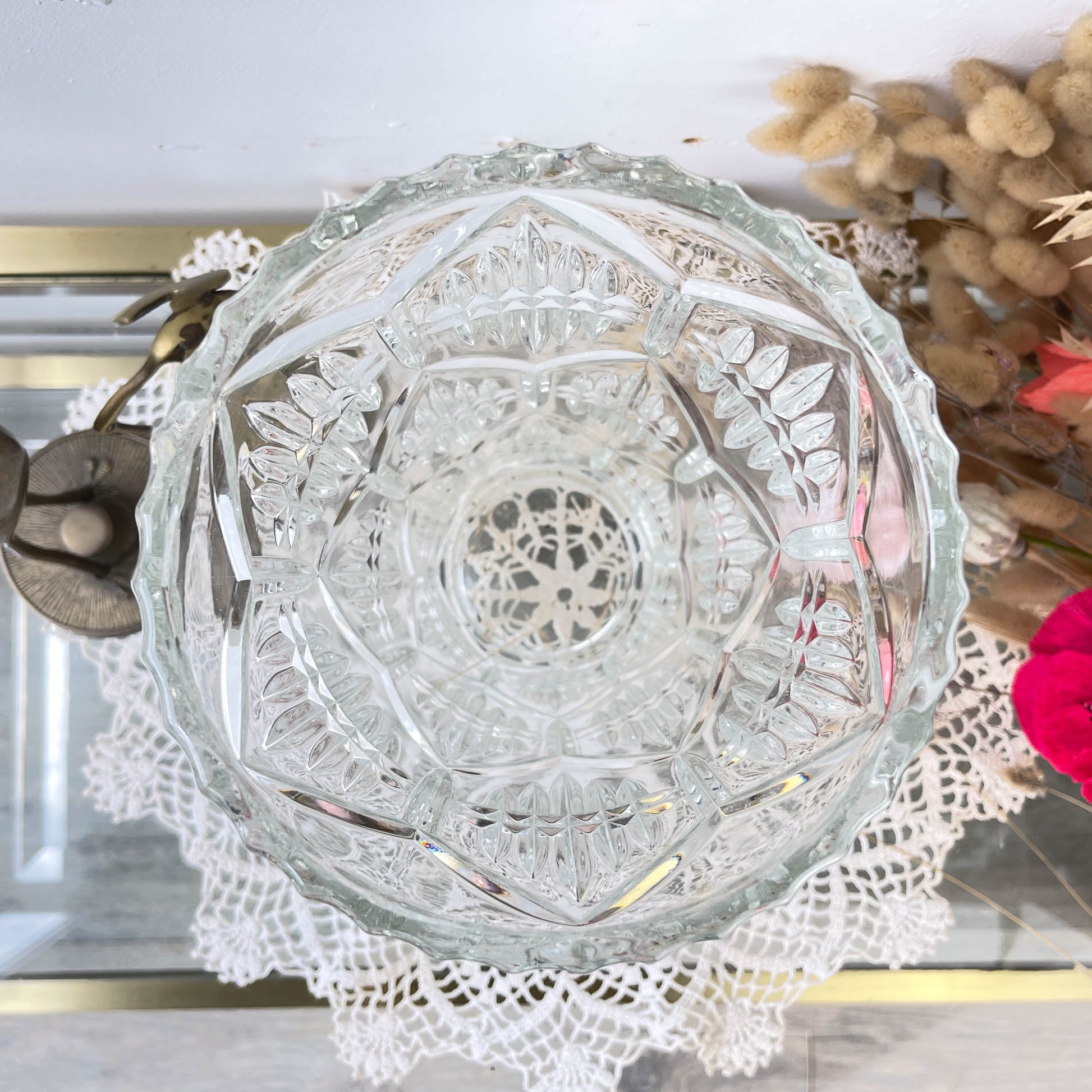 Vase en verre vintage style Art déco