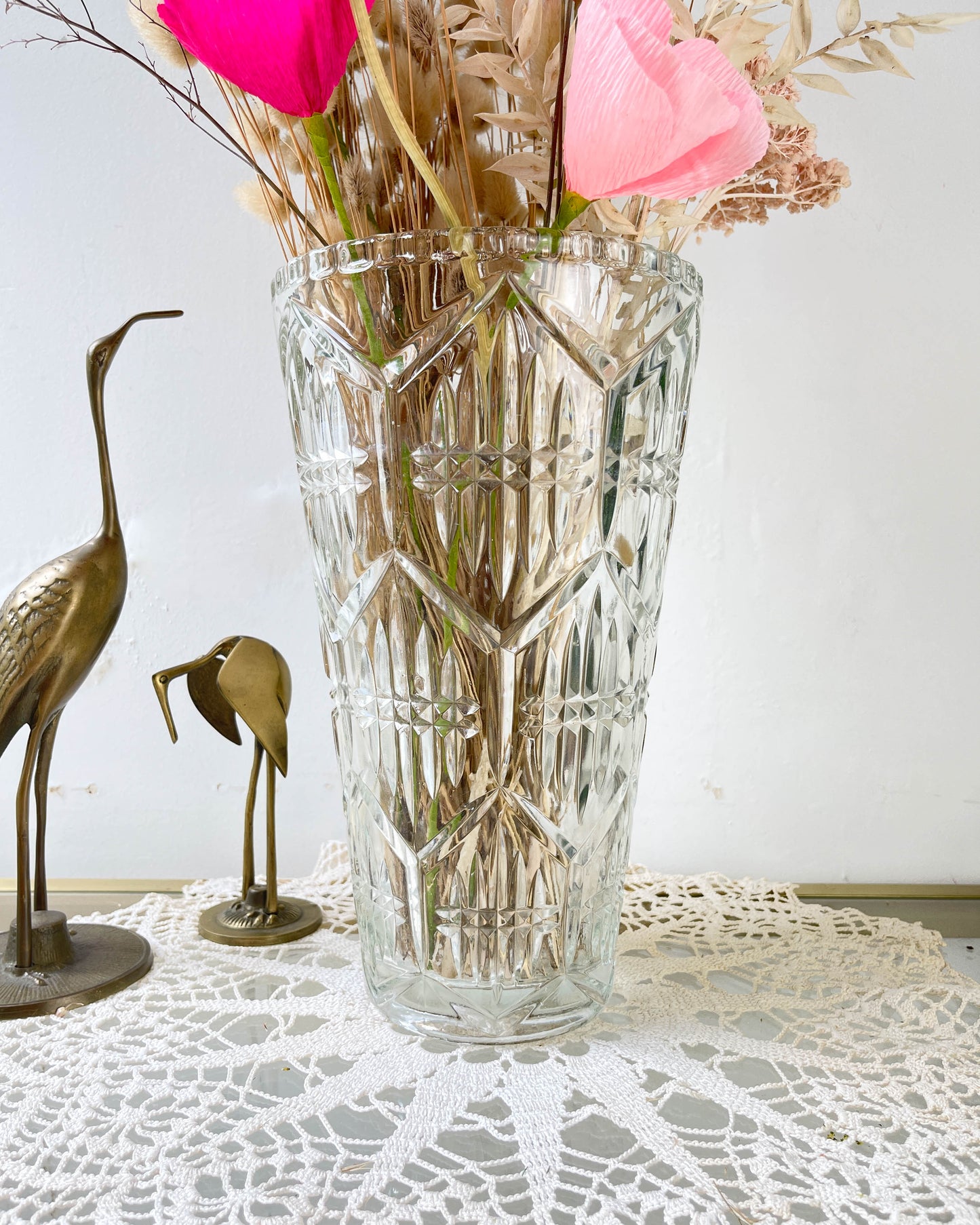 Vase en verre vintage style Art déco