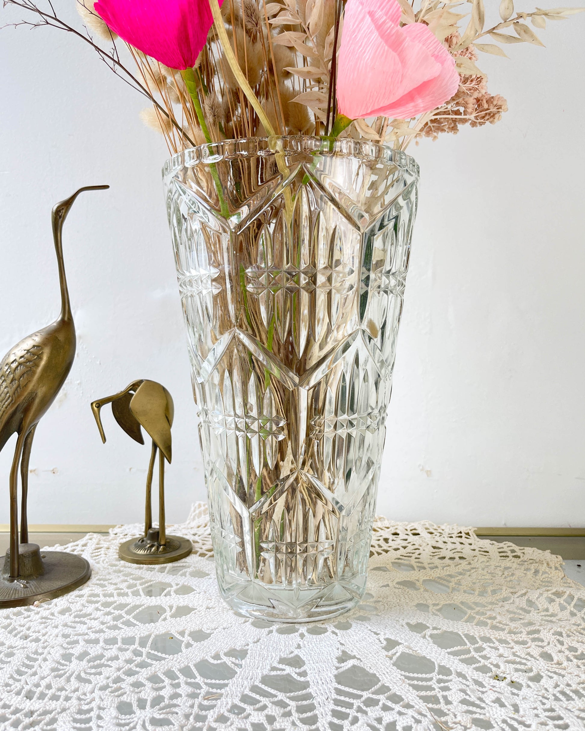 Vase en verre vintage style Art déco