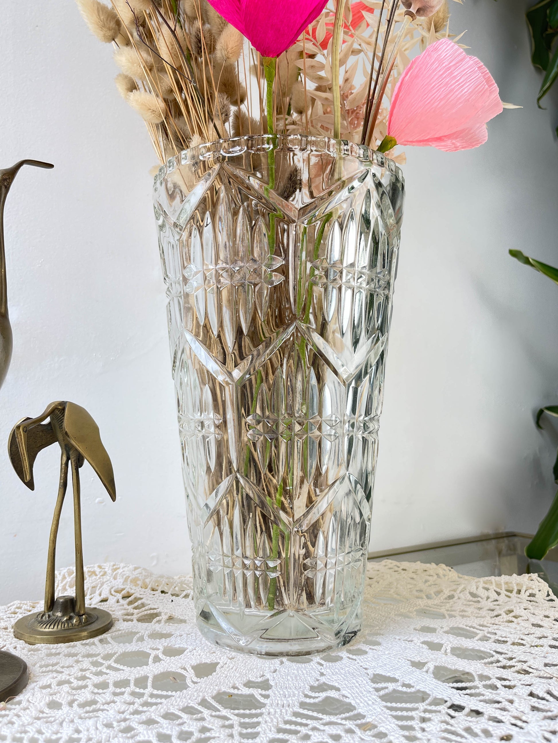 Vase en verre vintage style Art déco