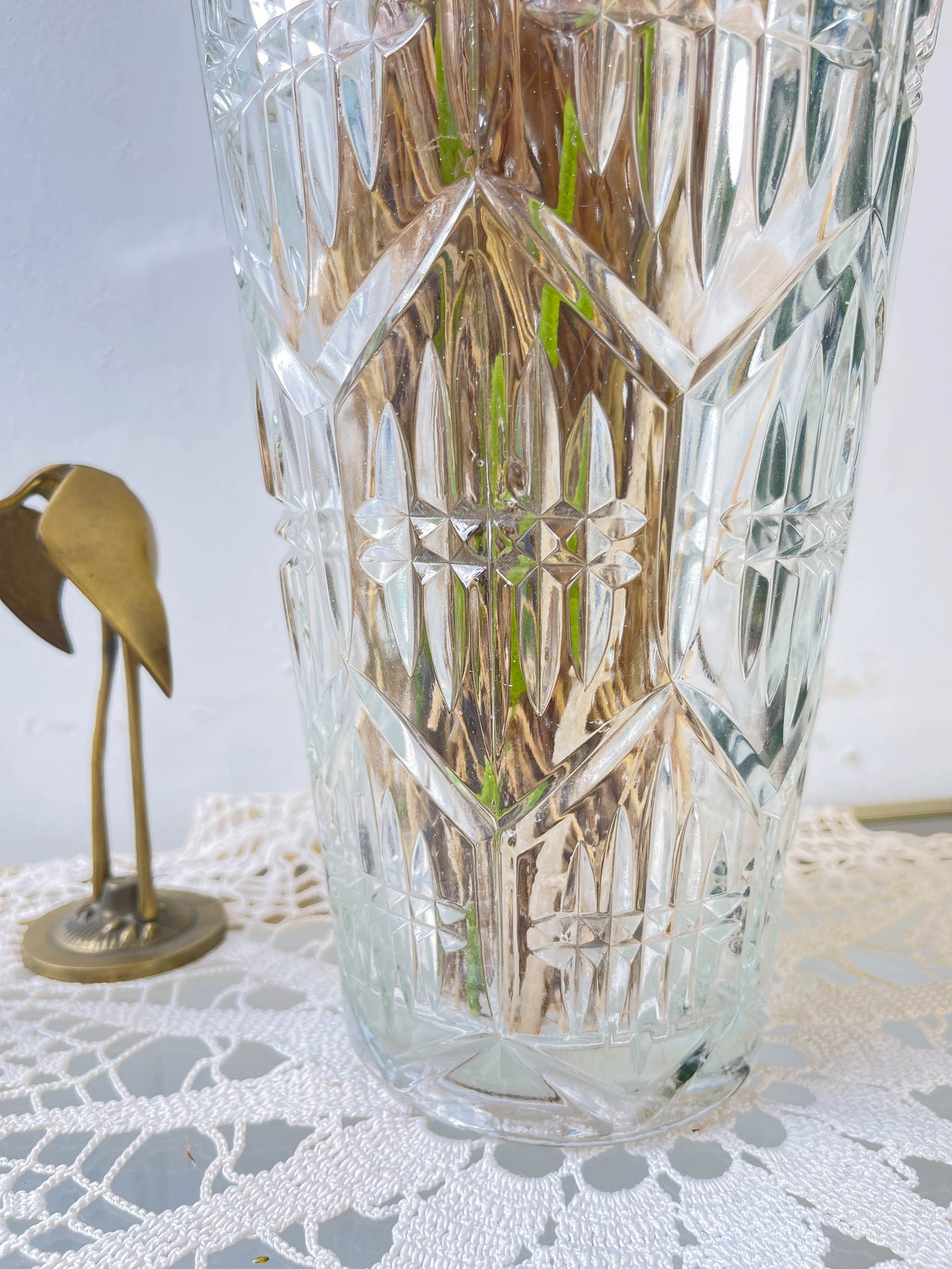 Vase en verre vintage style Art déco