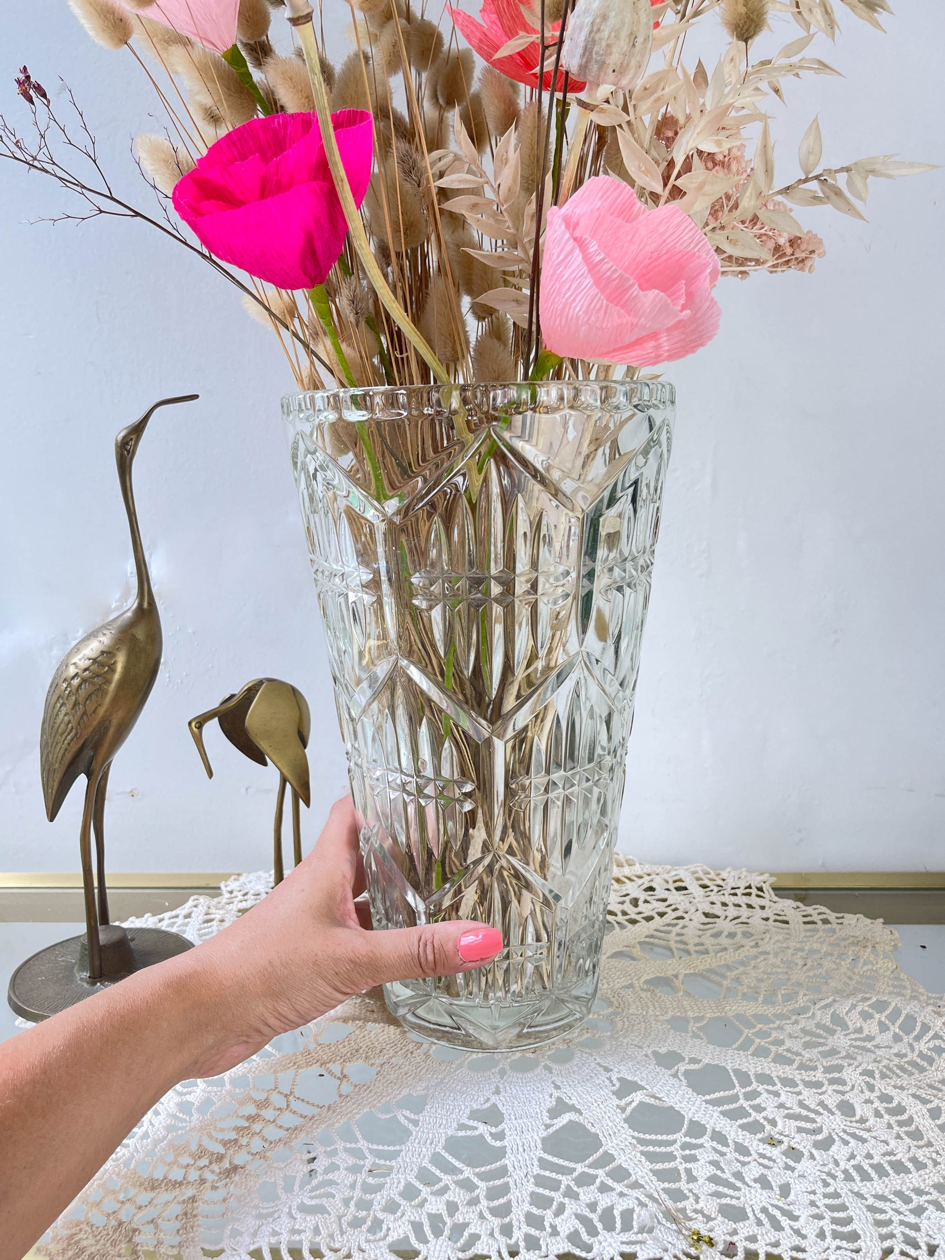 Vase en verre vintage style Art déco