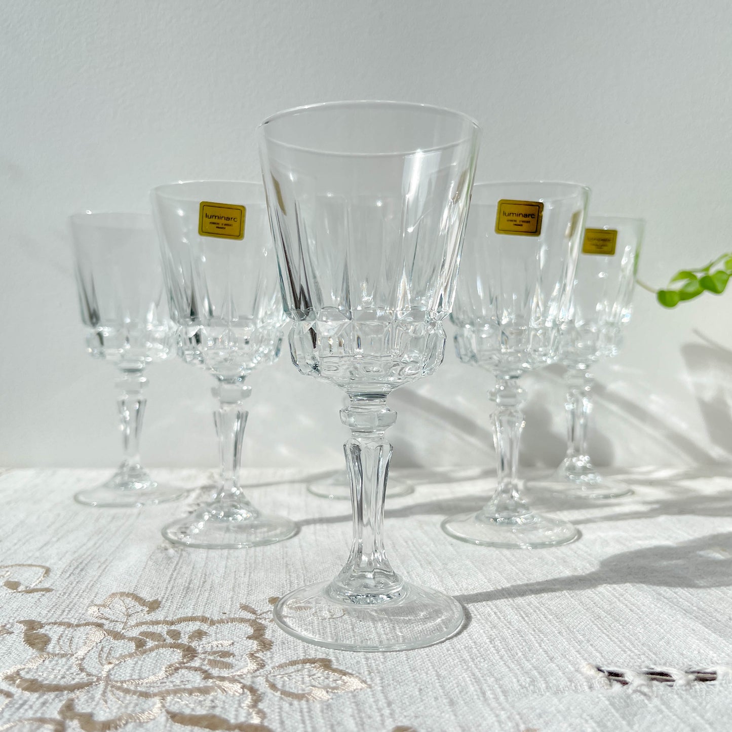 6 verres à vin rouge vintage en cristal – Cristal d'Arques modèle Chantelle