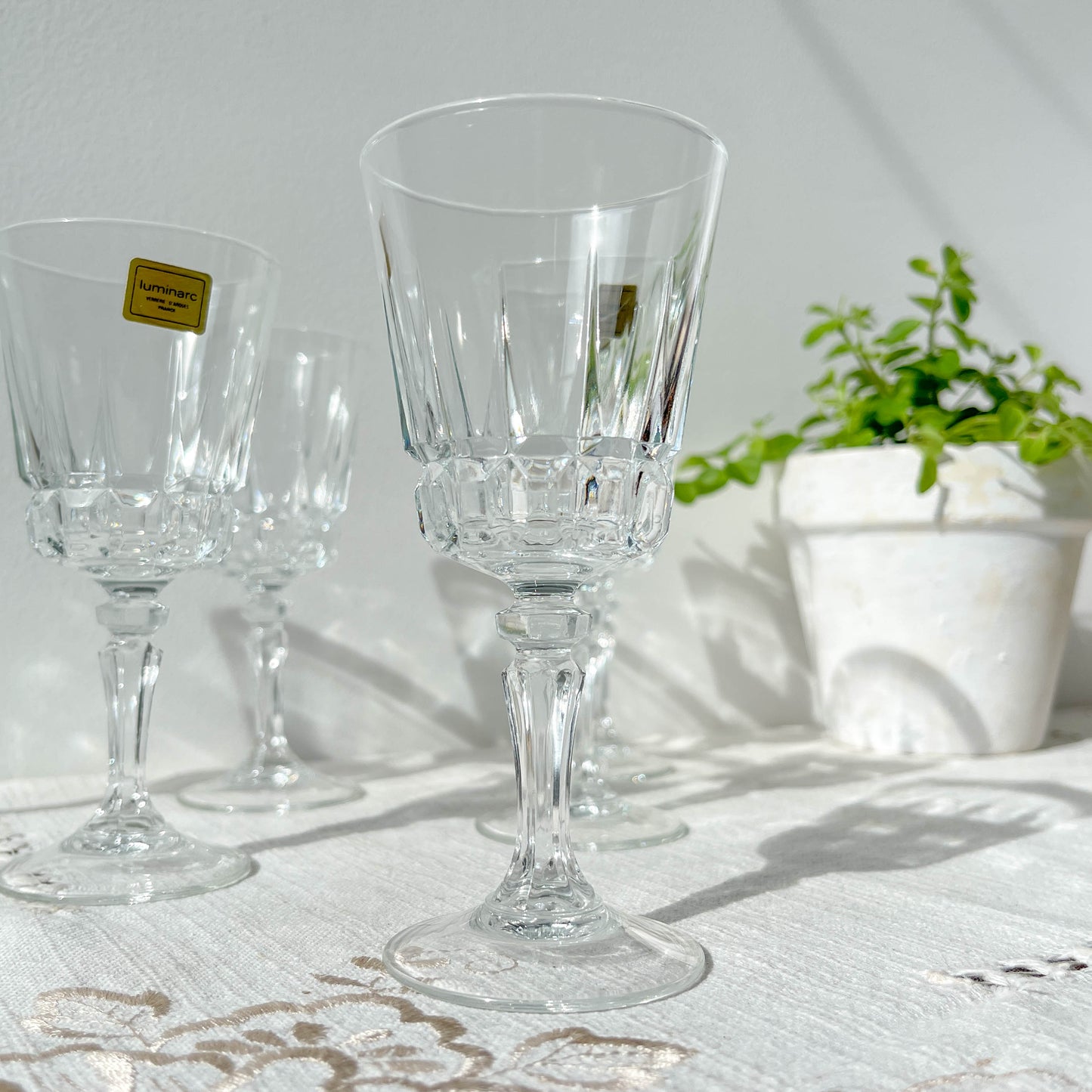 6 verres à vin rouge vintage en cristal – Cristal d'Arques modèle Chantelle