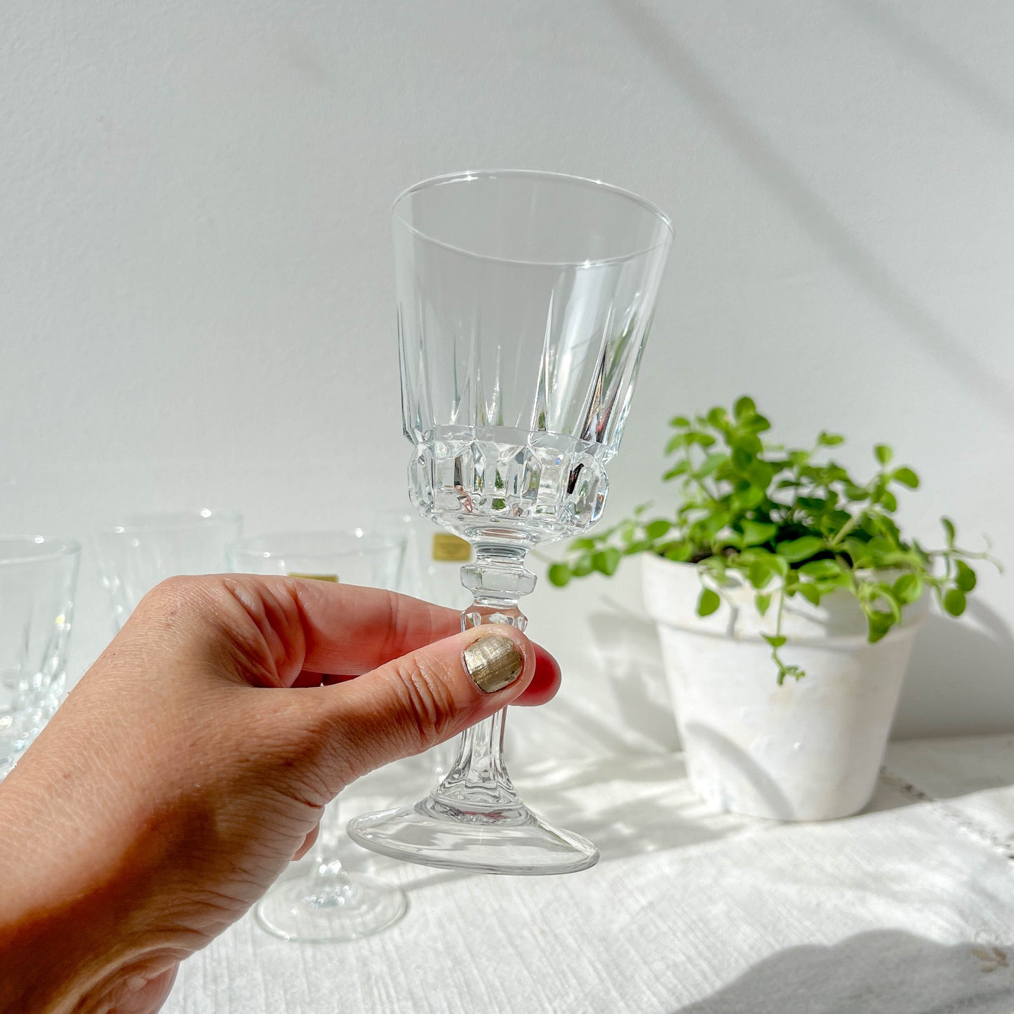 6 verres à vin rouge vintage en cristal – Cristal d'Arques modèle Chantelle