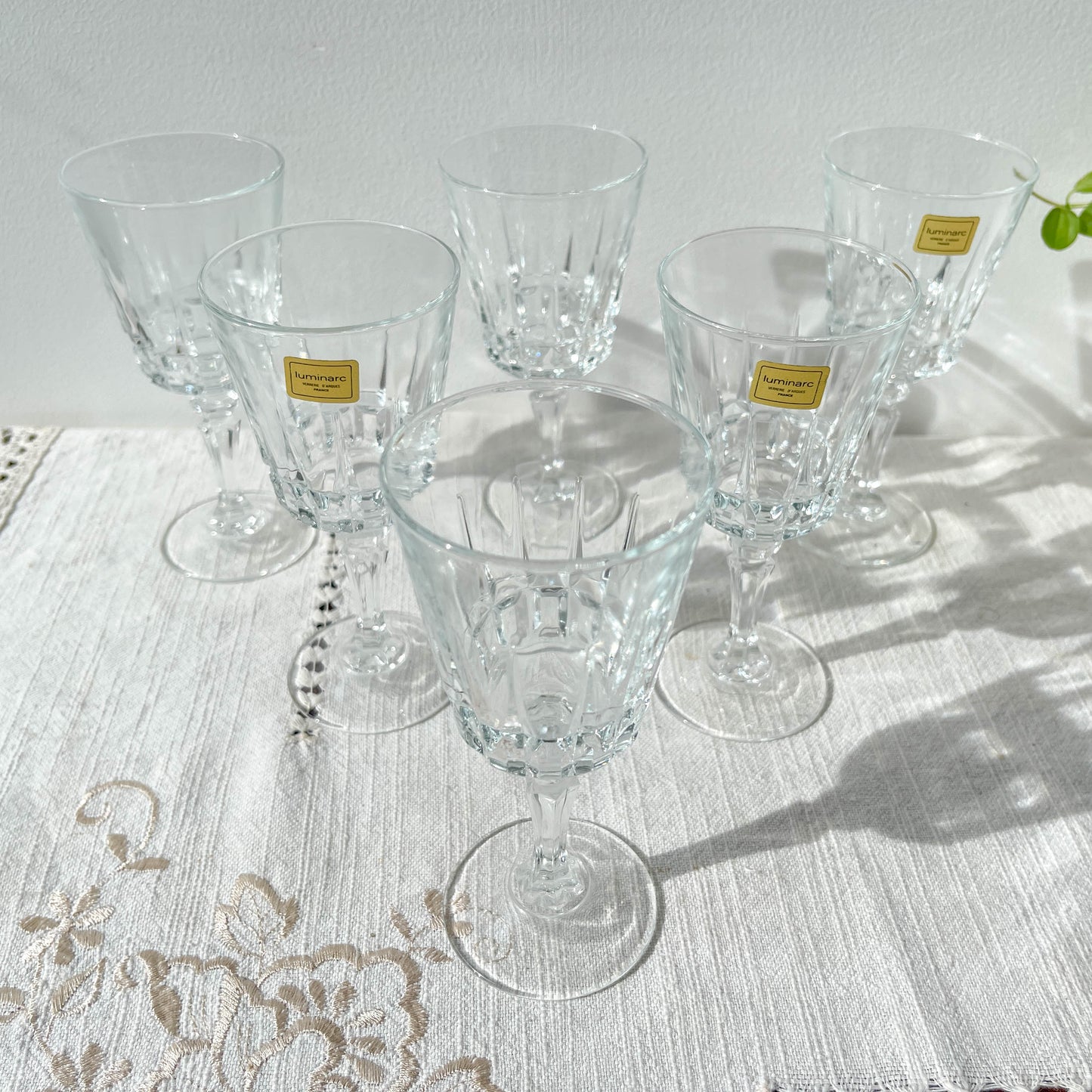 6 verres à vin rouge vintage en cristal – Cristal d'Arques modèle Chantelle