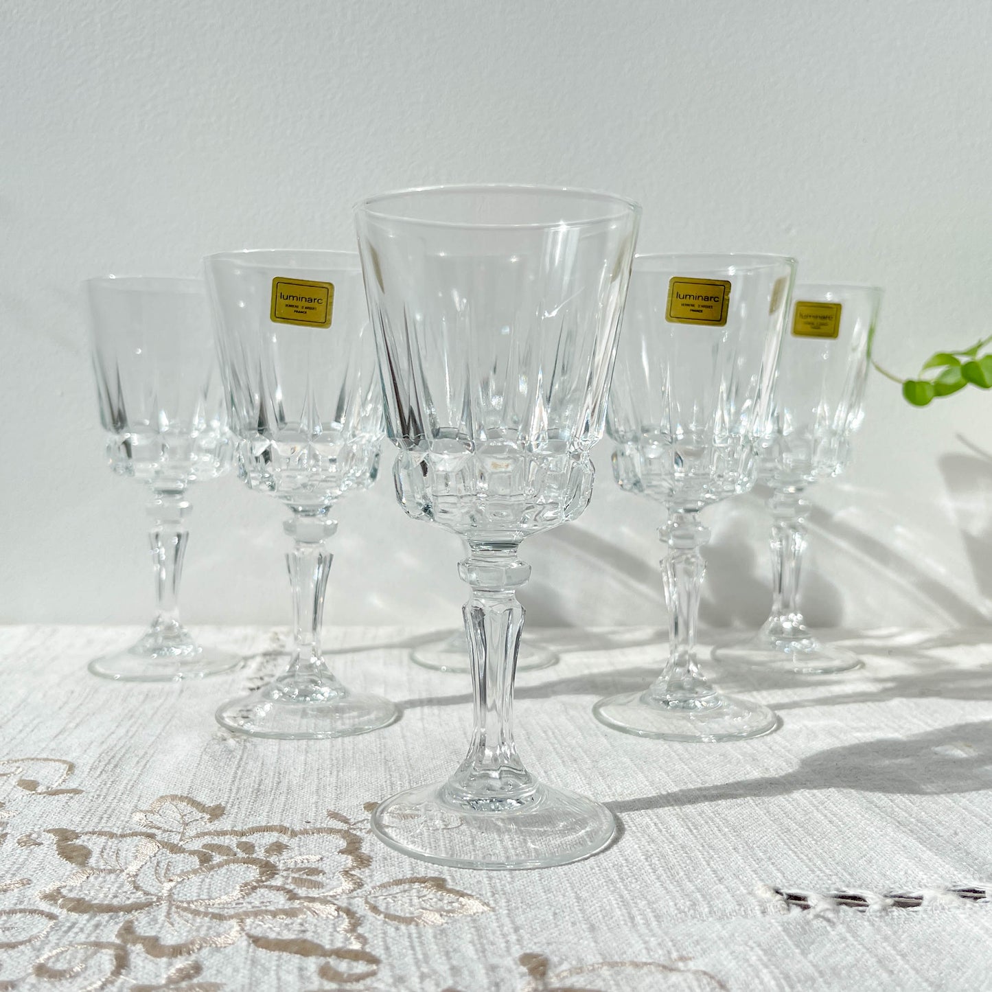 6 verres à vin rouge vintage en cristal – Cristal d'Arques modèle Chantelle